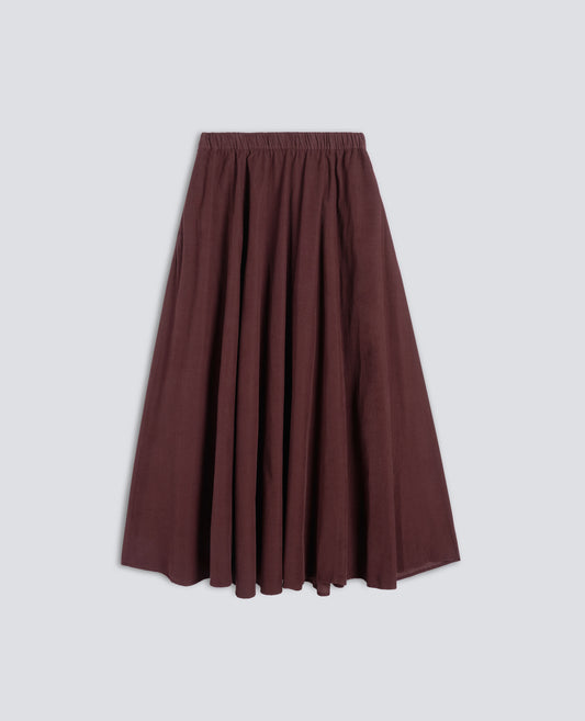 GONNA IN VELLUTO DI COTONE 2000 RIGHE TINTO CAPO - BARBERA