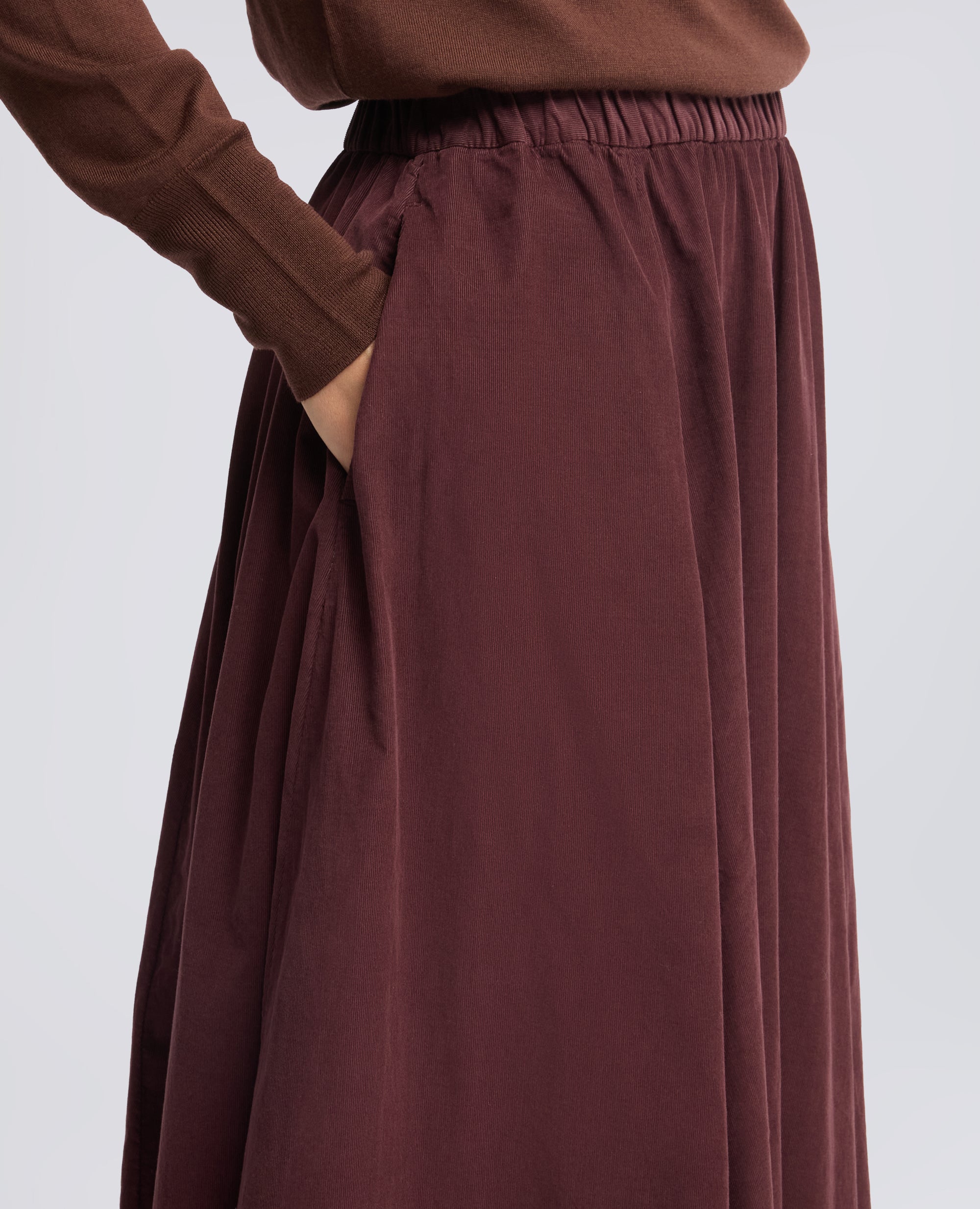 GONNA IN VELLUTO DI COTONE 2000 RIGHE TINTO CAPO - BARBERA - ASPESI
