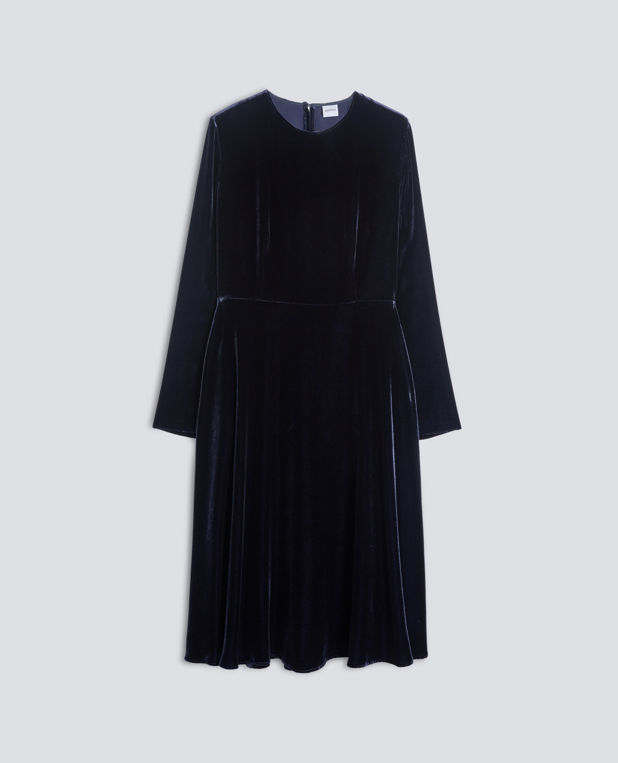 ABITO IN VELLUTO LISCIO DI VISCOSA E SETA - NAVY - ASPESI