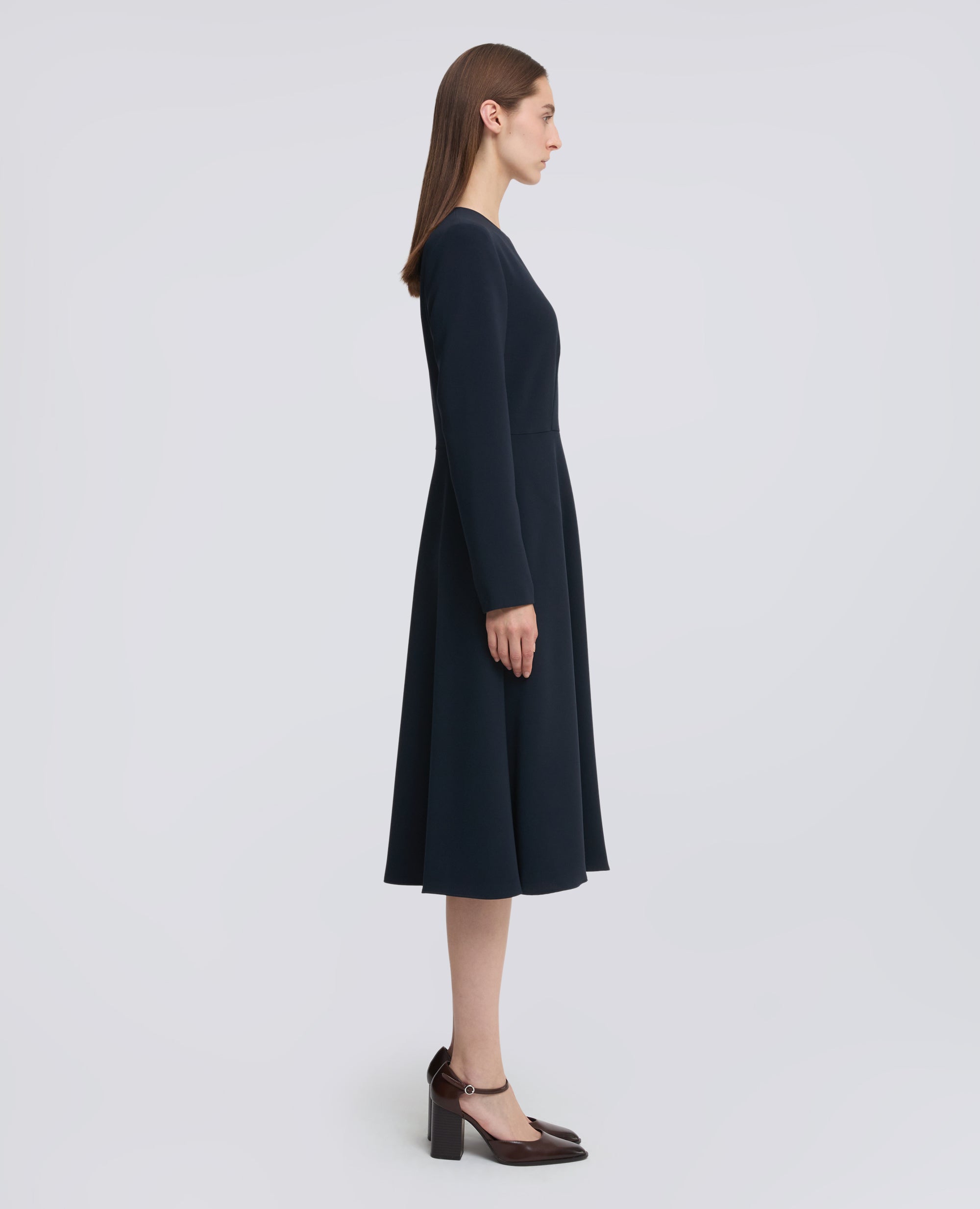 ABITO IN CADY CREPE IN TRIACETATO DI POLIESTERE - NAVY - ASPESI