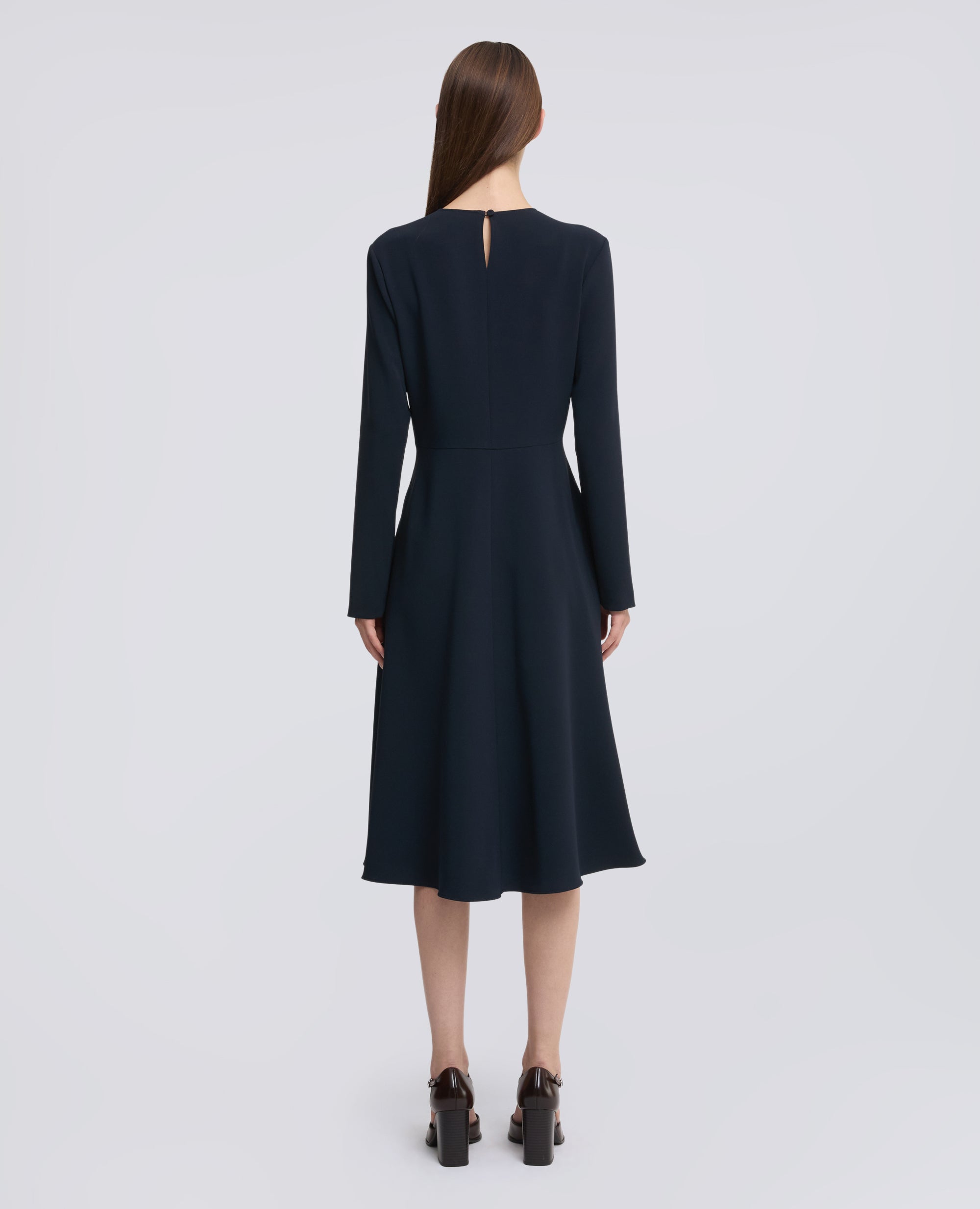 ABITO IN CADY CREPE IN TRIACETATO DI POLIESTERE - NAVY - ASPESI