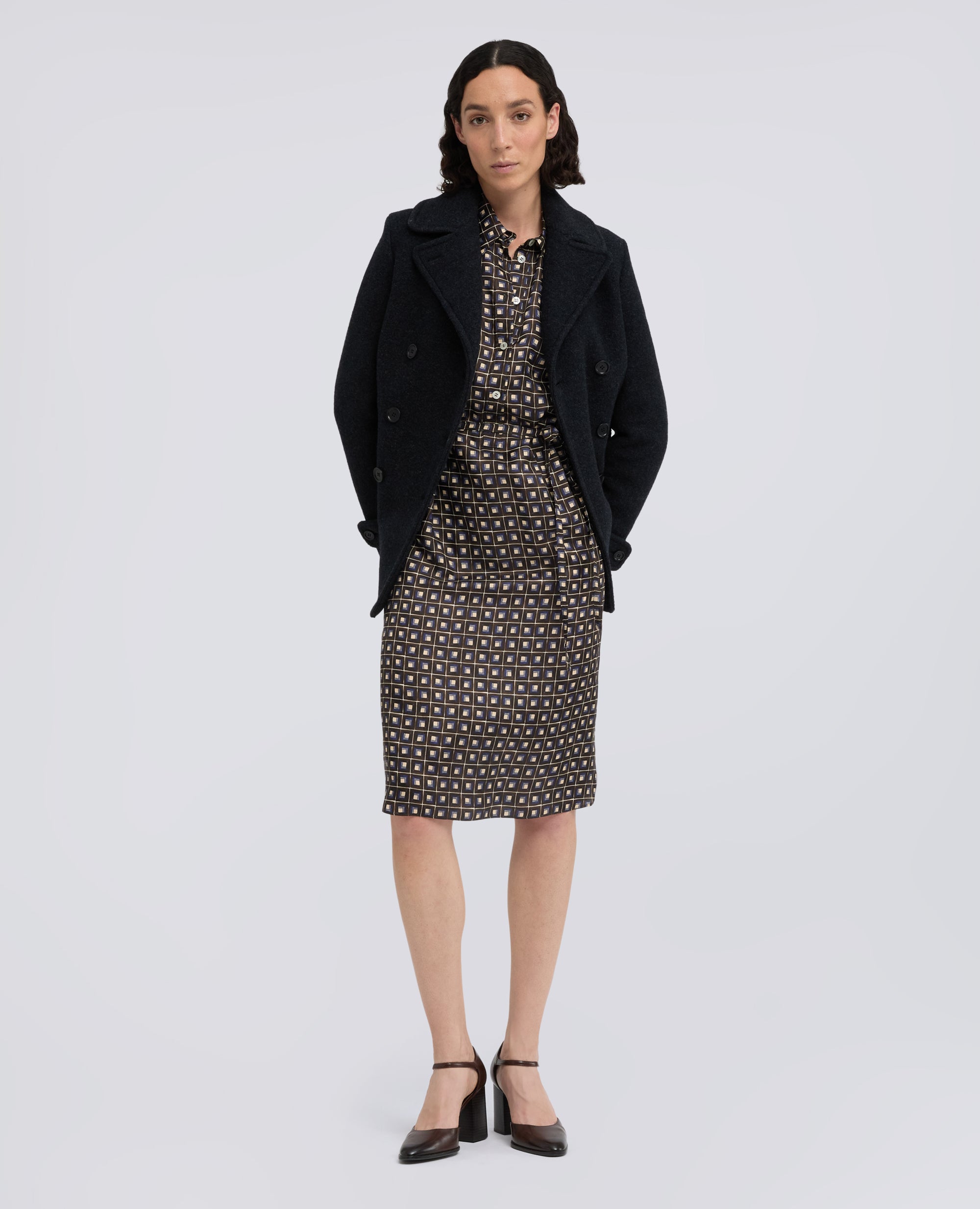 ABITO IN TWILL DI VISCOSA E SETA STAMPATO - MULTICOLOR - ASPESI