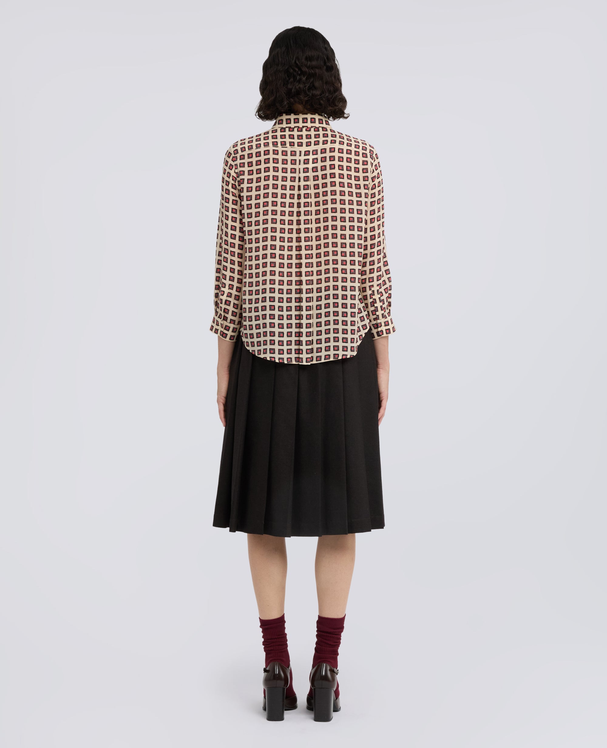 CAMICIA IN CREPE DE CHINE DI SETA STAMPATO - NATURAL - ASPESI