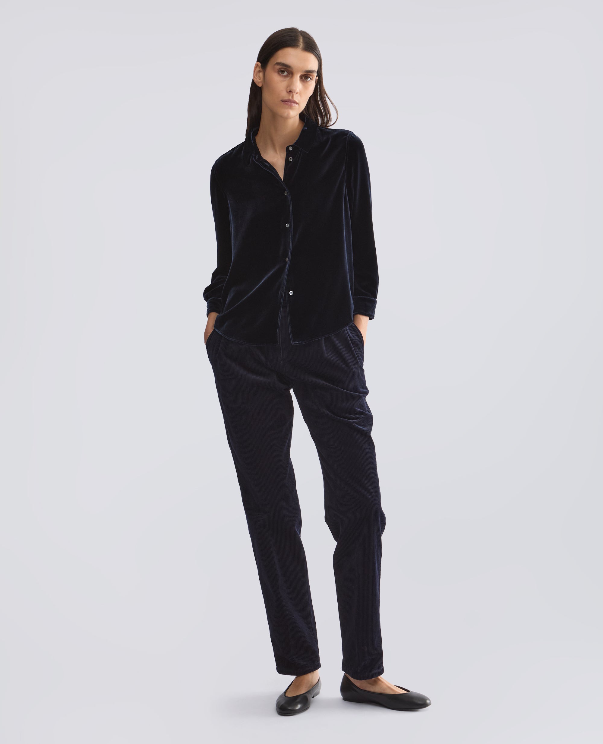 CAMICIA IN TWILL DI VISCOSA E SETA STAMPATO - BLU - ASPESI