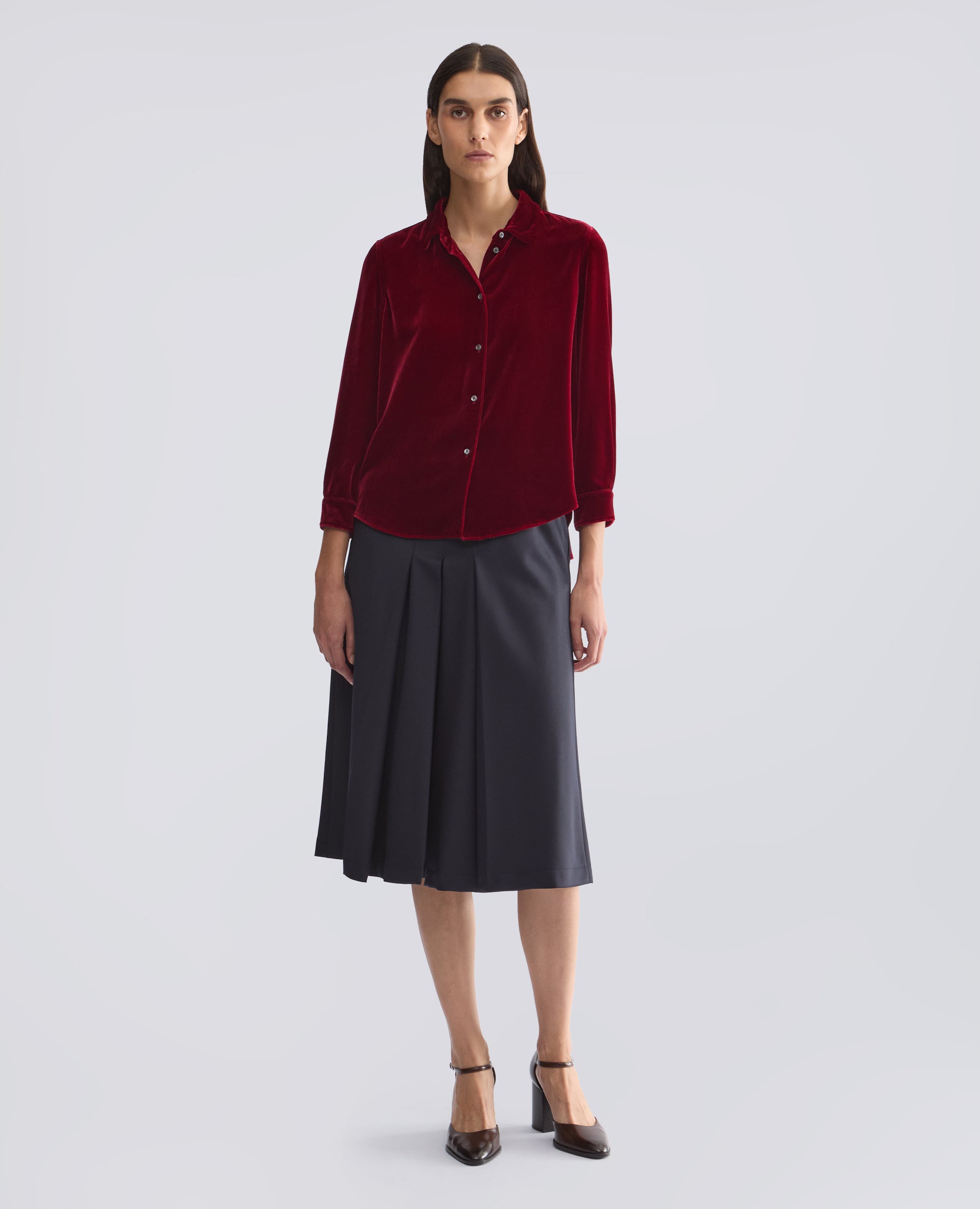 CAMICIA IN TWILL DI VISCOSA E SETA STAMPATO - ROSSO - ASPESI