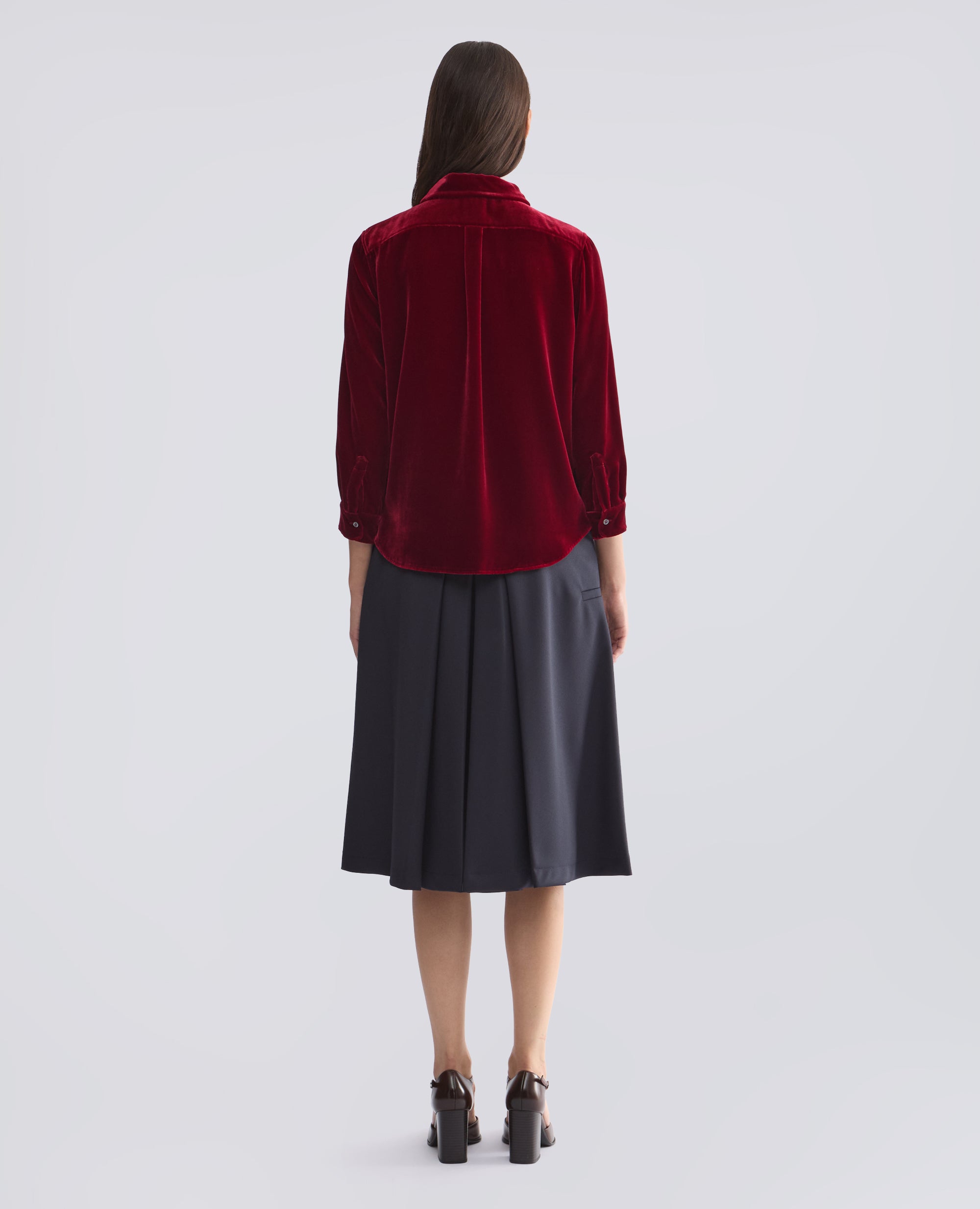 CAMICIA IN TWILL DI VISCOSA E SETA STAMPATO - ROSSO - ASPESI