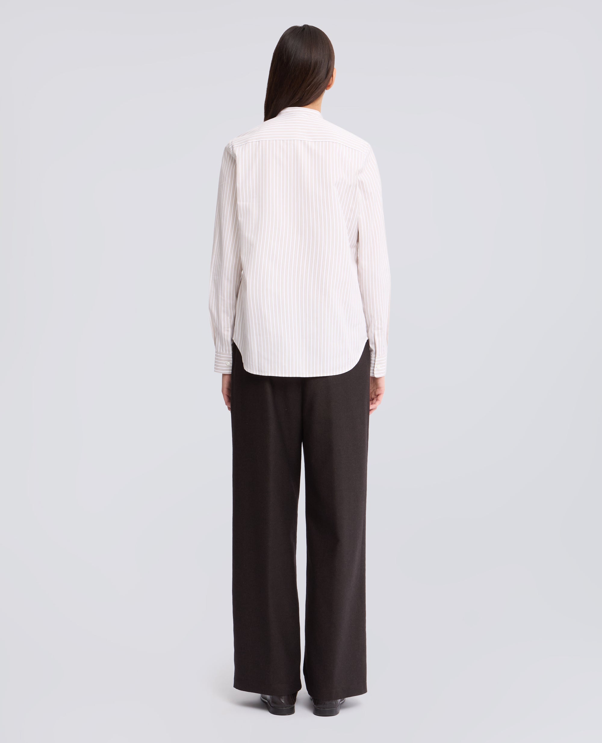 CAMISA DE POPELINA DE ALGODON A RAYAS - BEIGE - ASPESI