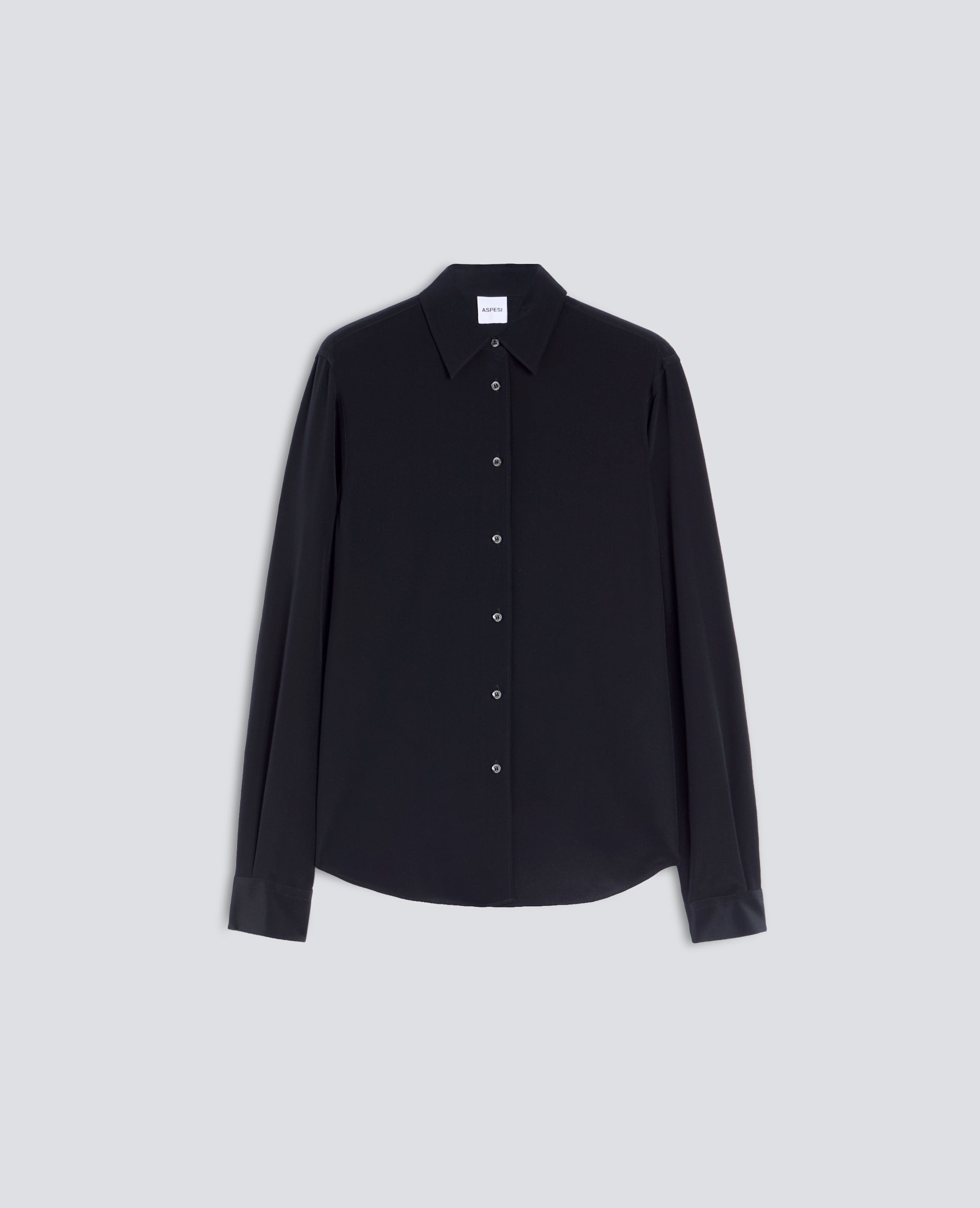 CAMICIA IN CREPE DE CHINE DI SETA - BLACK - ASPESI