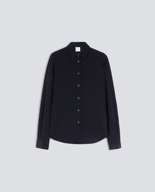 CAMICIA IN CREPE DE CHINE DI SETA - SCHWARZ