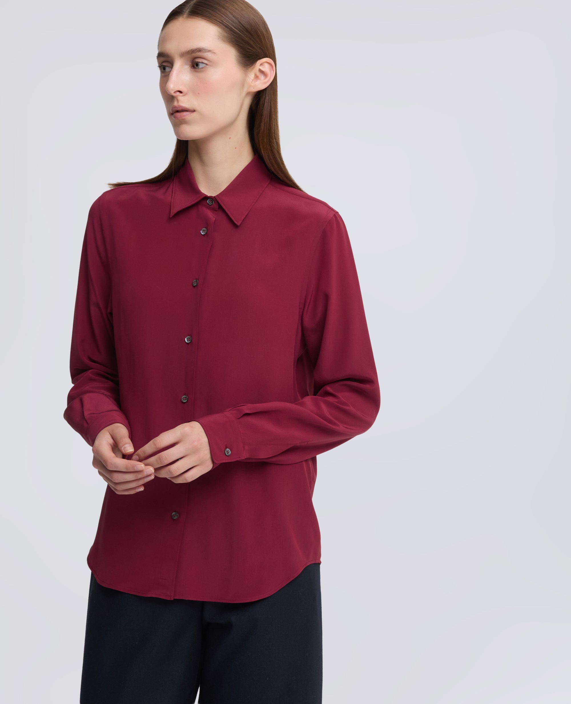 CAMICIA IN CREPE DE CHINE DI SETA - ROSSO - ASPESI
