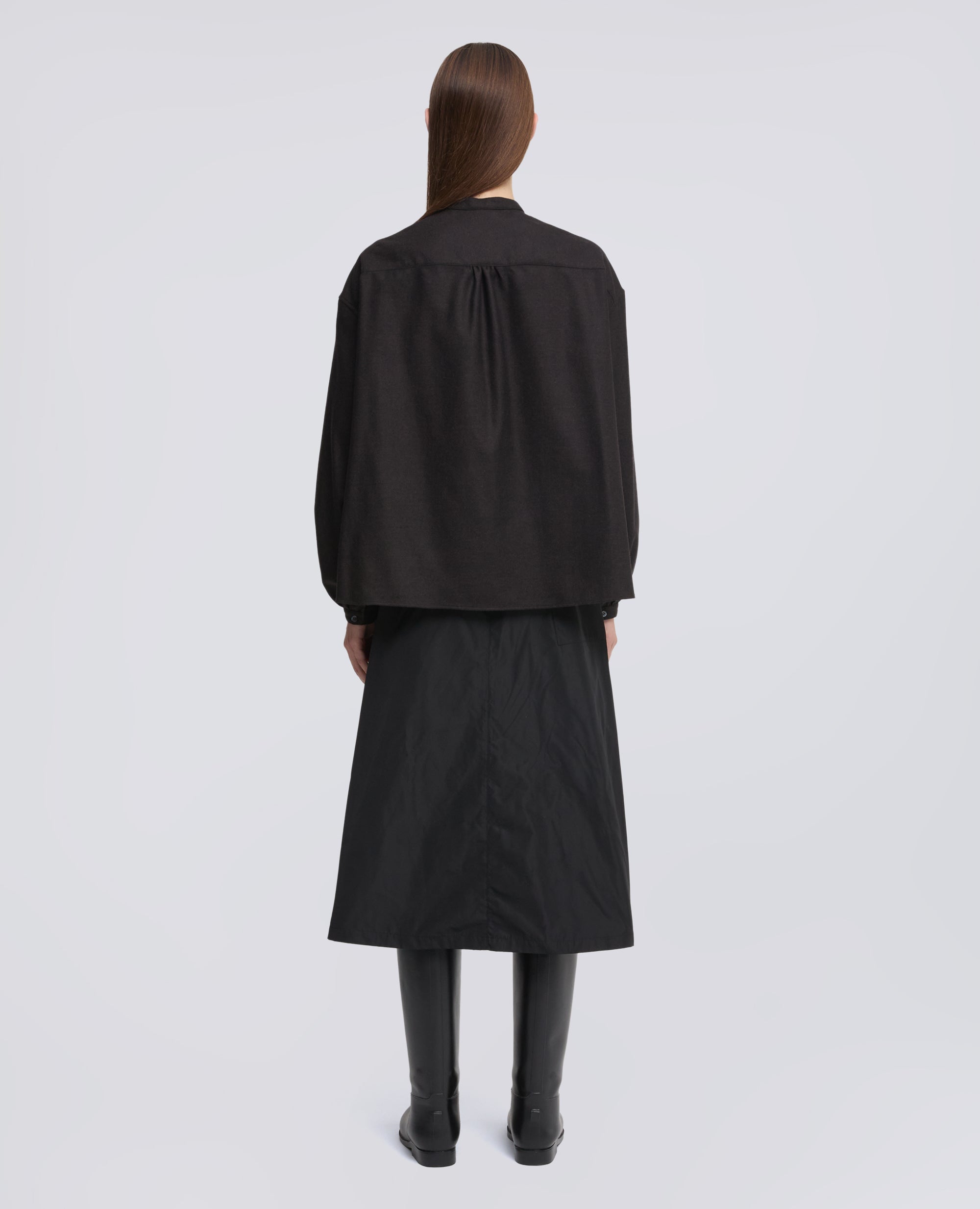 CAMICIA IN FLANELLA DI LANA E CASHMERE - MARRONE - ASPESI