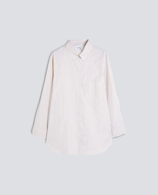 CAMICIA IN POPELINE DI COTONE CON COLLO BUTTON DOWN - BEIGE - ASPESI