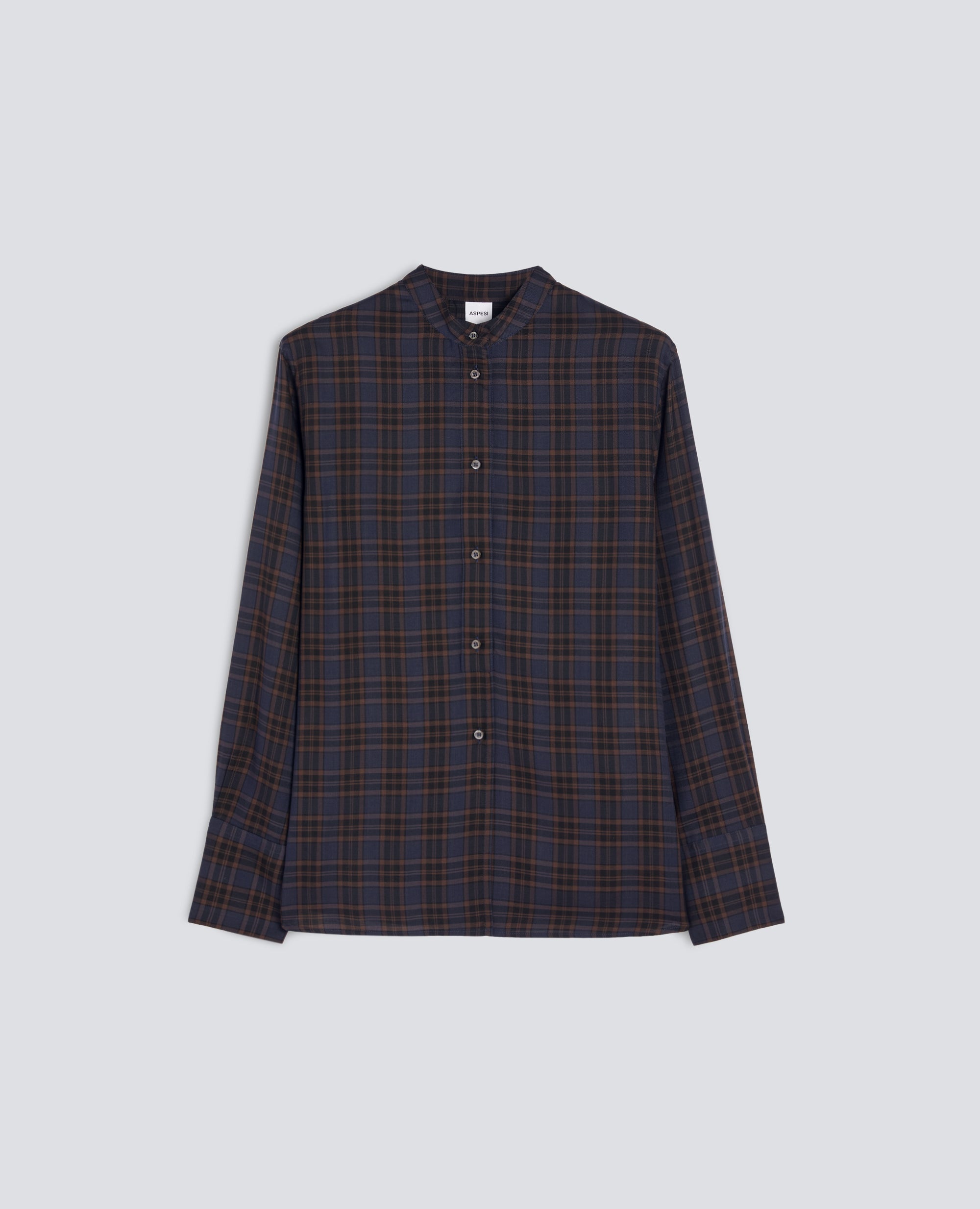 CAMICIA IN MODAL CON COLLO ALLA COREANA - MULTICOLOR - ASPESI
