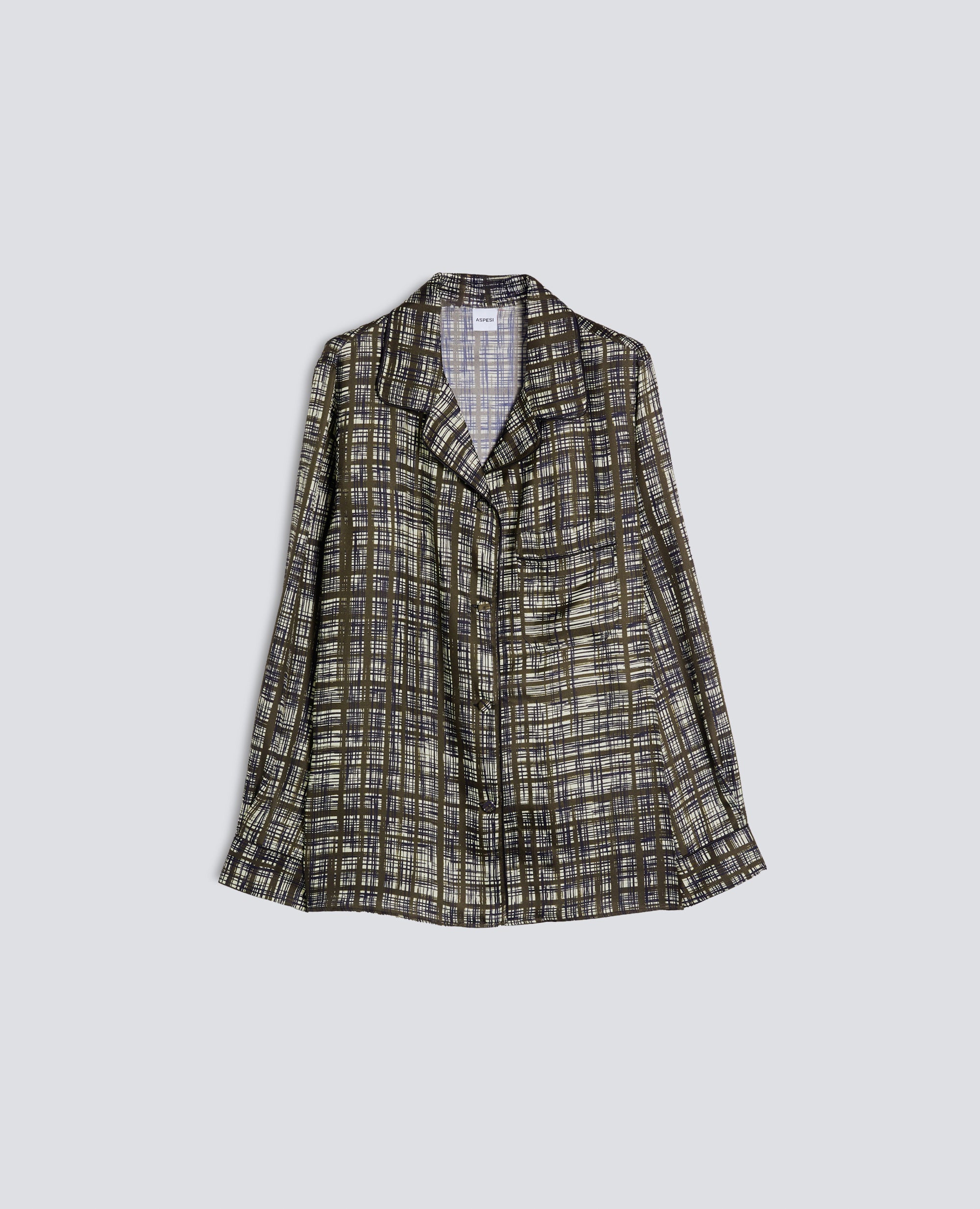 CAMICIA PIGIAMA IN TWILL DI VISCOSA E SETA STAMPATO - MULTICOLOR - ASPESI