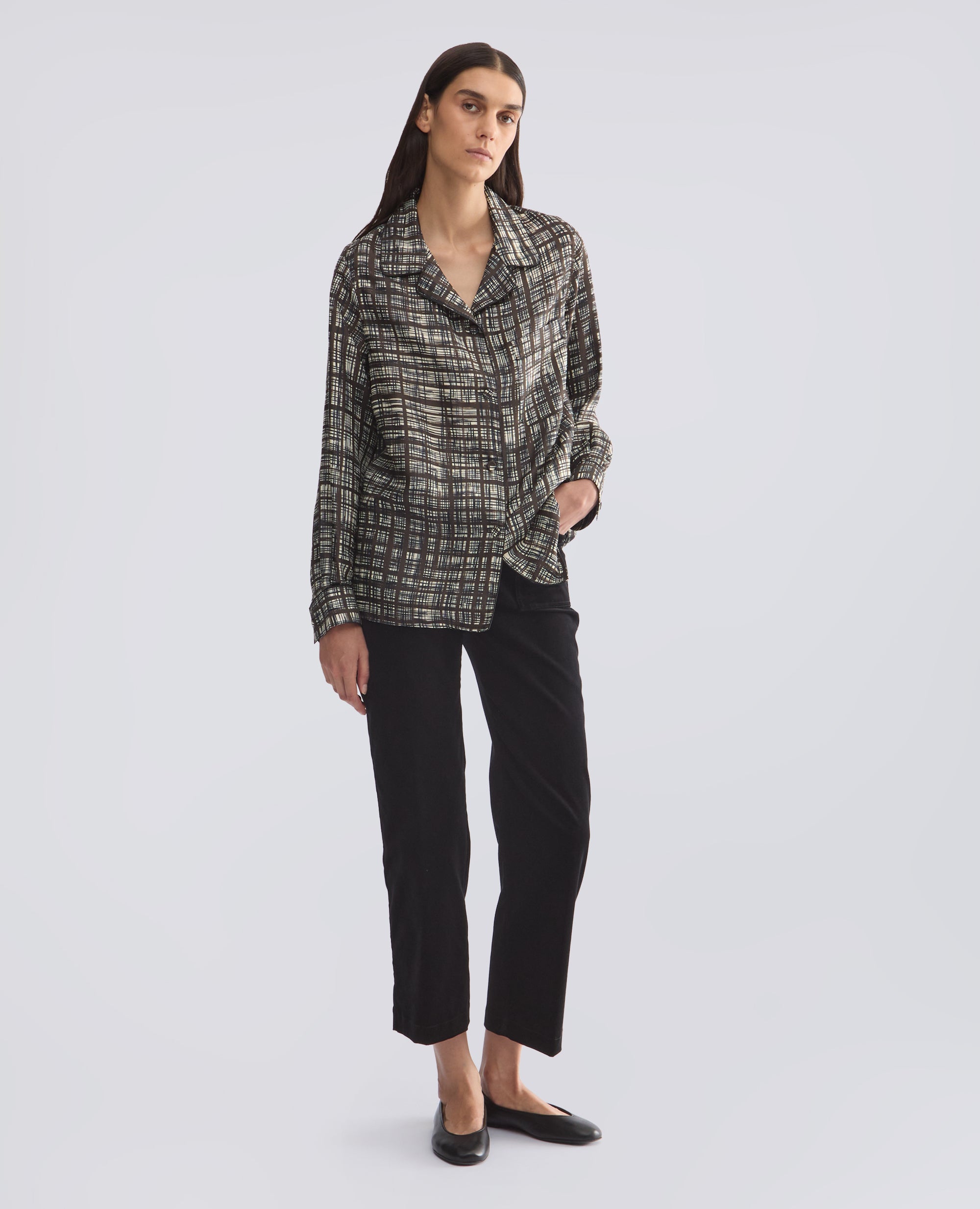CAMICIA PIGIAMA IN TWILL DI VISCOSA E SETA STAMPATO - MULTICOLOR - ASPESI