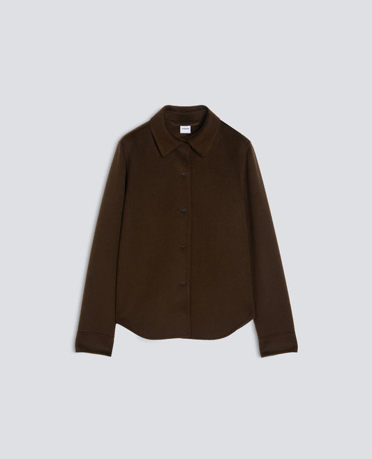 CAMICIA IN DOUBLE DI LANA EFFETTO BEAVER - MARRONE - ASPESI