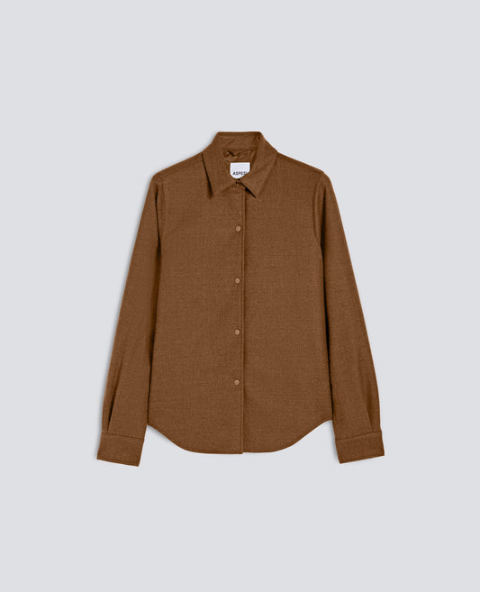 SOBRECAMISA -GLUE- EN FRANELA DE LANA COMFORT - MARRON - ASPESI