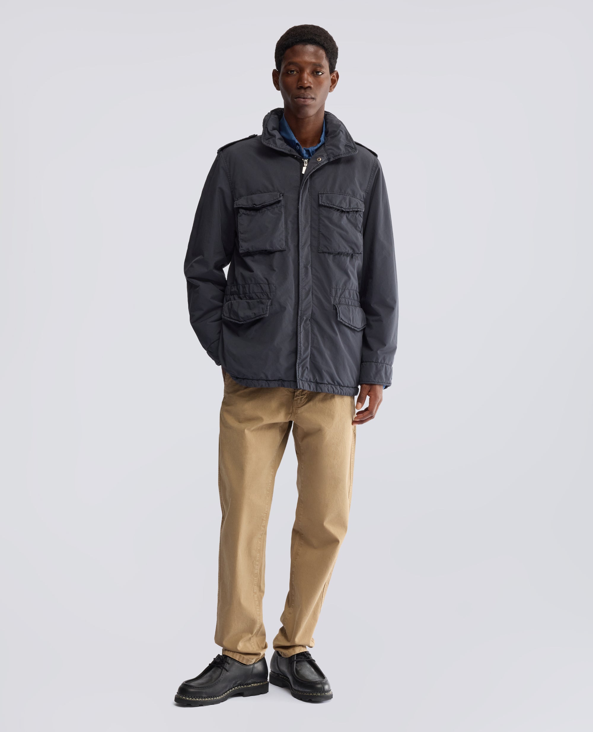 FIELD JACKET NEW CAMP IN MISTO NYLON IDROREPELLENTE - GRIGIO - ASPESI