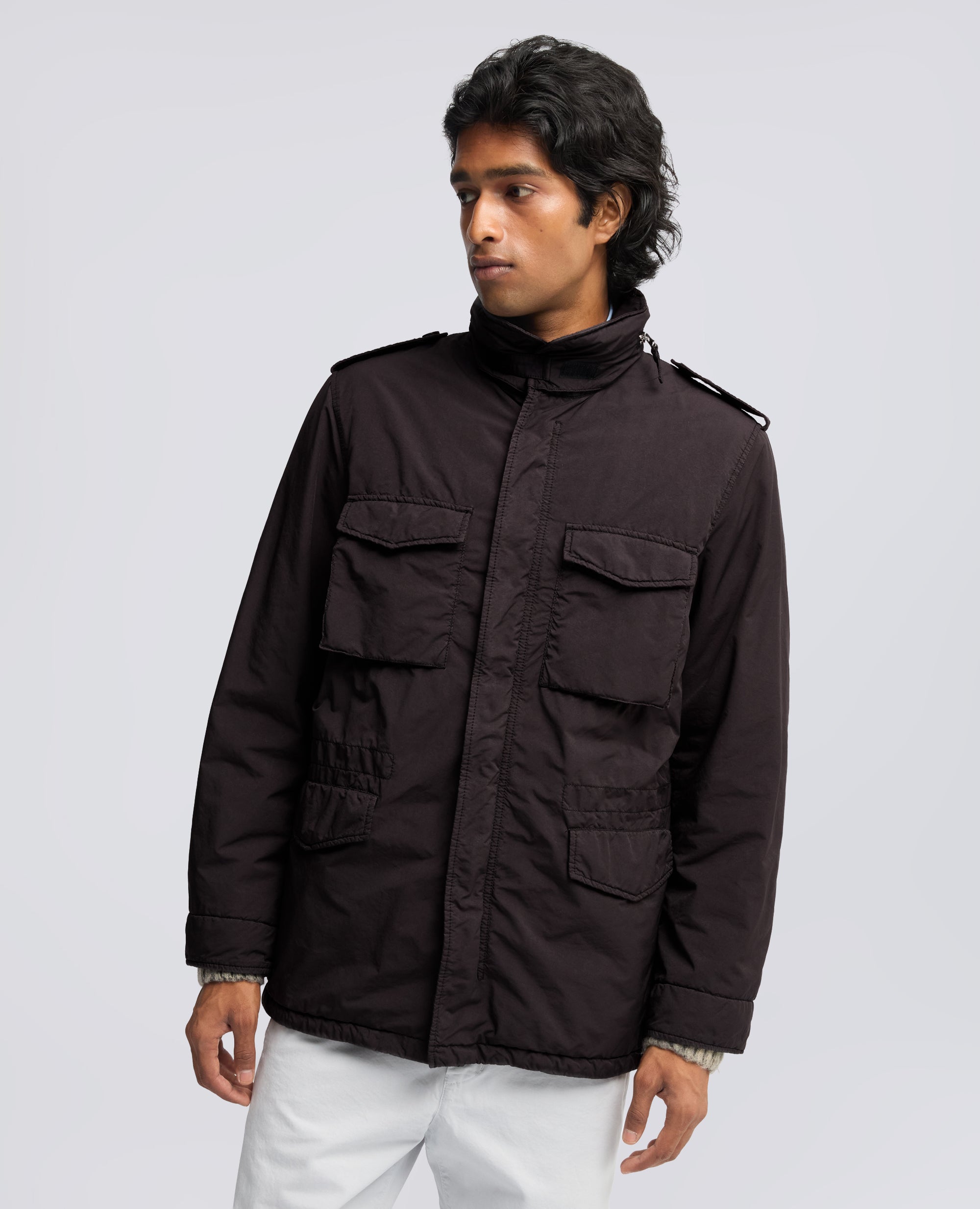 FIELD JACKET -NEW CAMP- IN MISTO NYLON TINTO CAPO - MARRONE - ASPESI