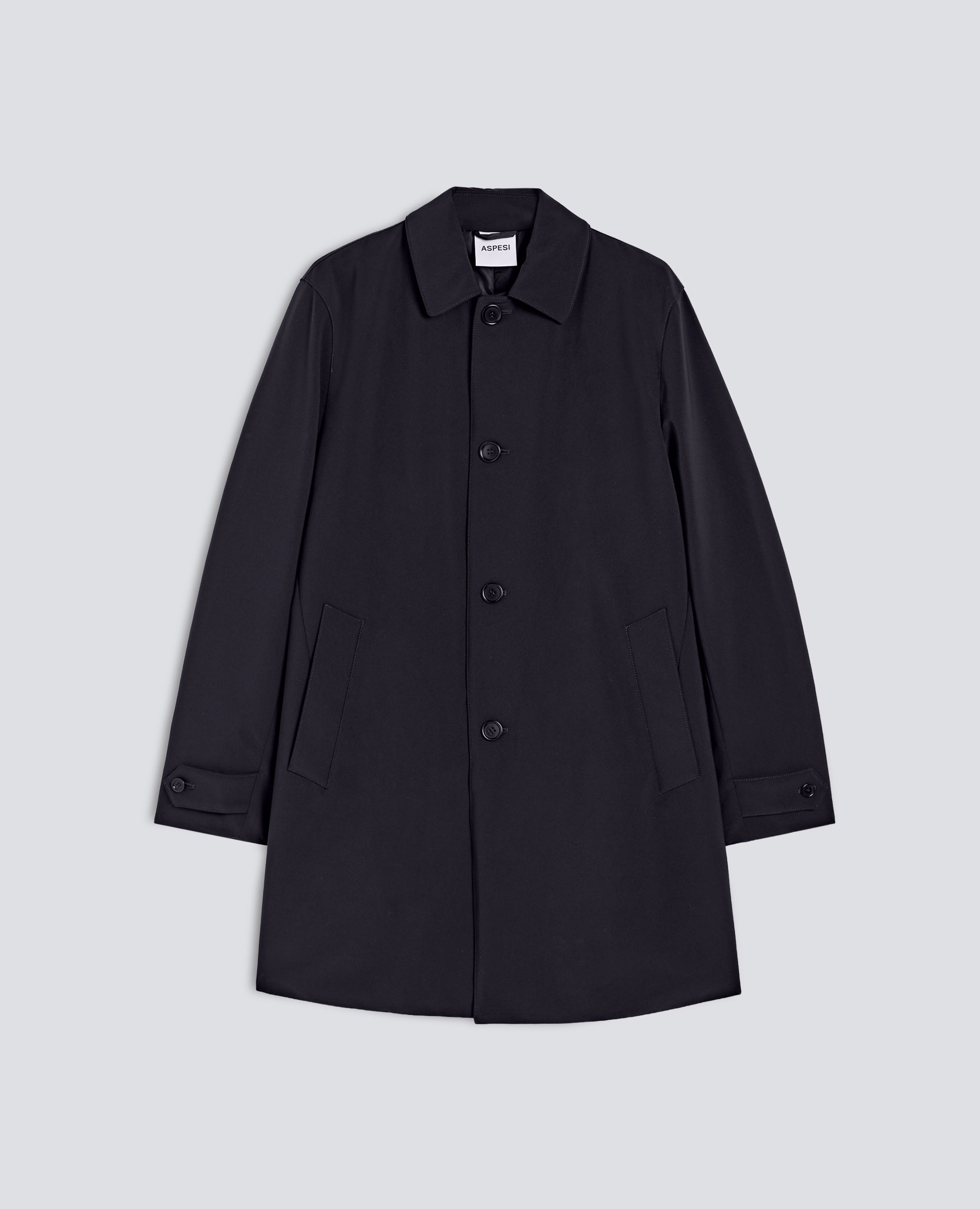 CAPPOTTO MONOPETTO TWILL DI POLIESTERE, IMBOTTITO - BLU - ASPESI