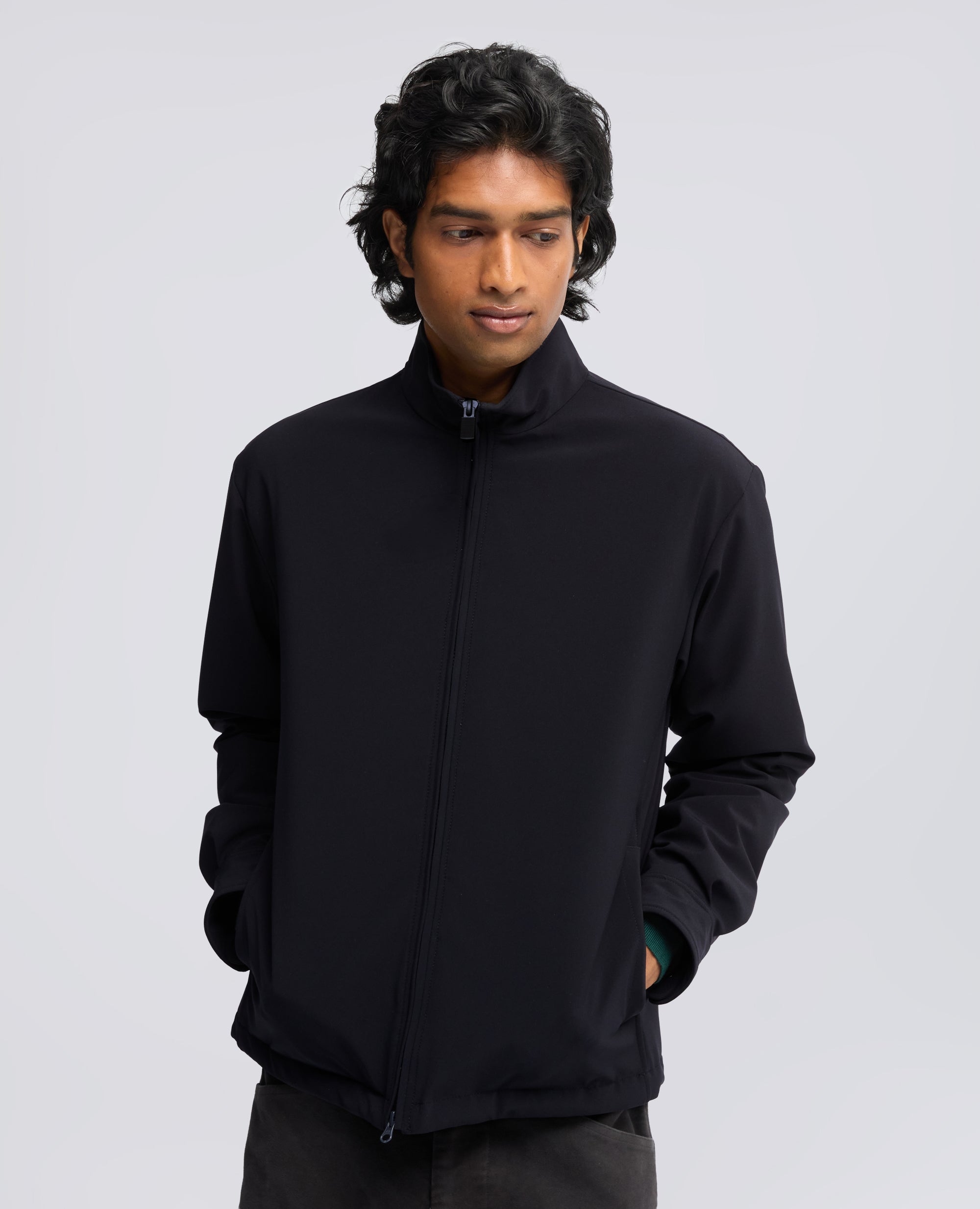 WATER REPELLENT TWILL JACKET - BLU - ASPESI