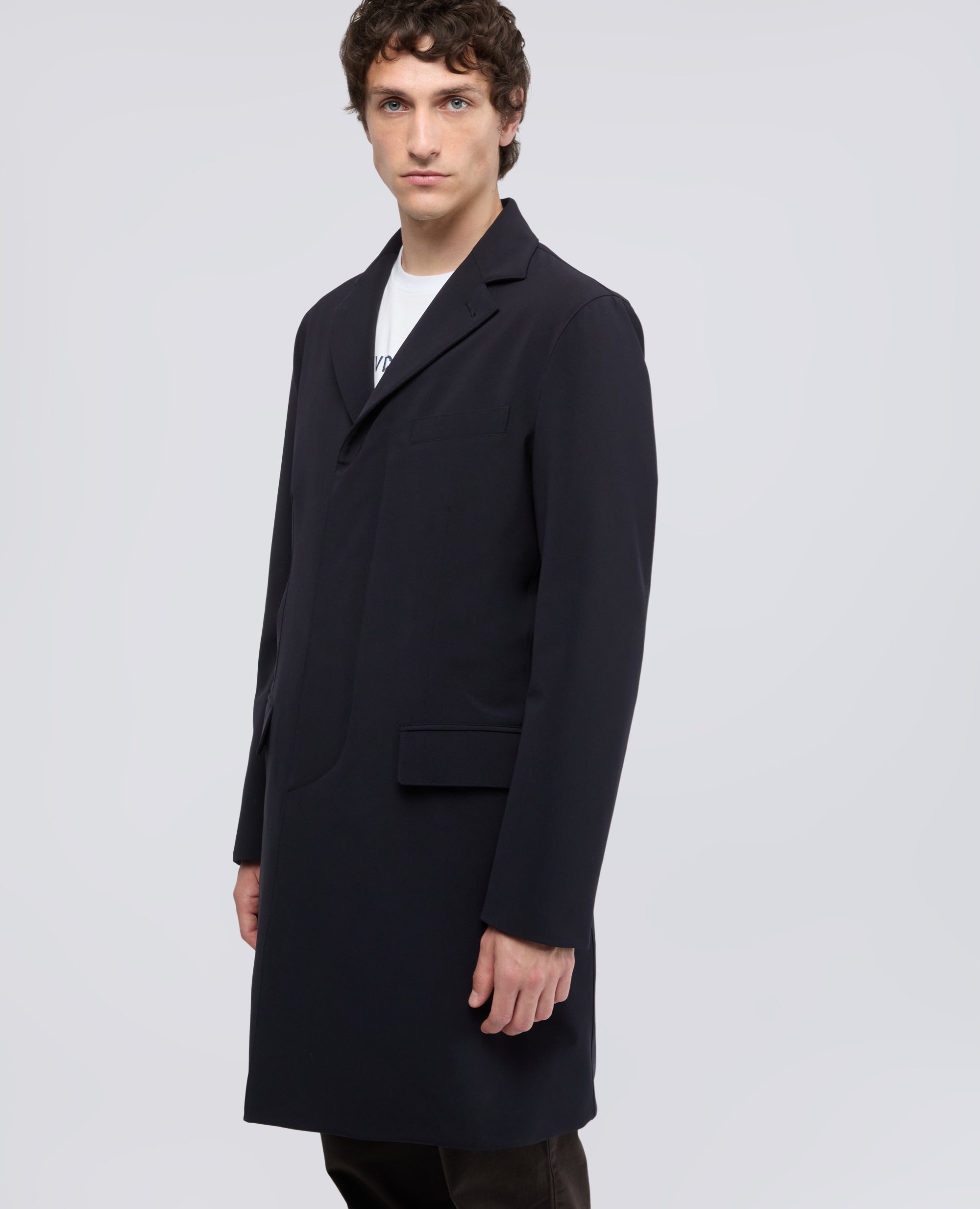 CAPPOTTO MONOPETTO IN TWILL DI POLIESTERE - NAVY - ASPESI