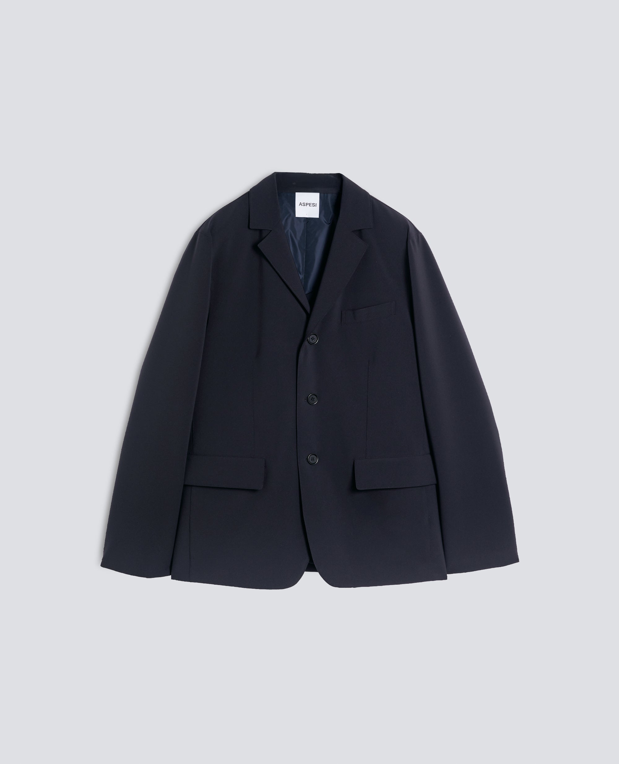 JACKE AUS POLYESTER-KÖPER - BLAU - ASPESI