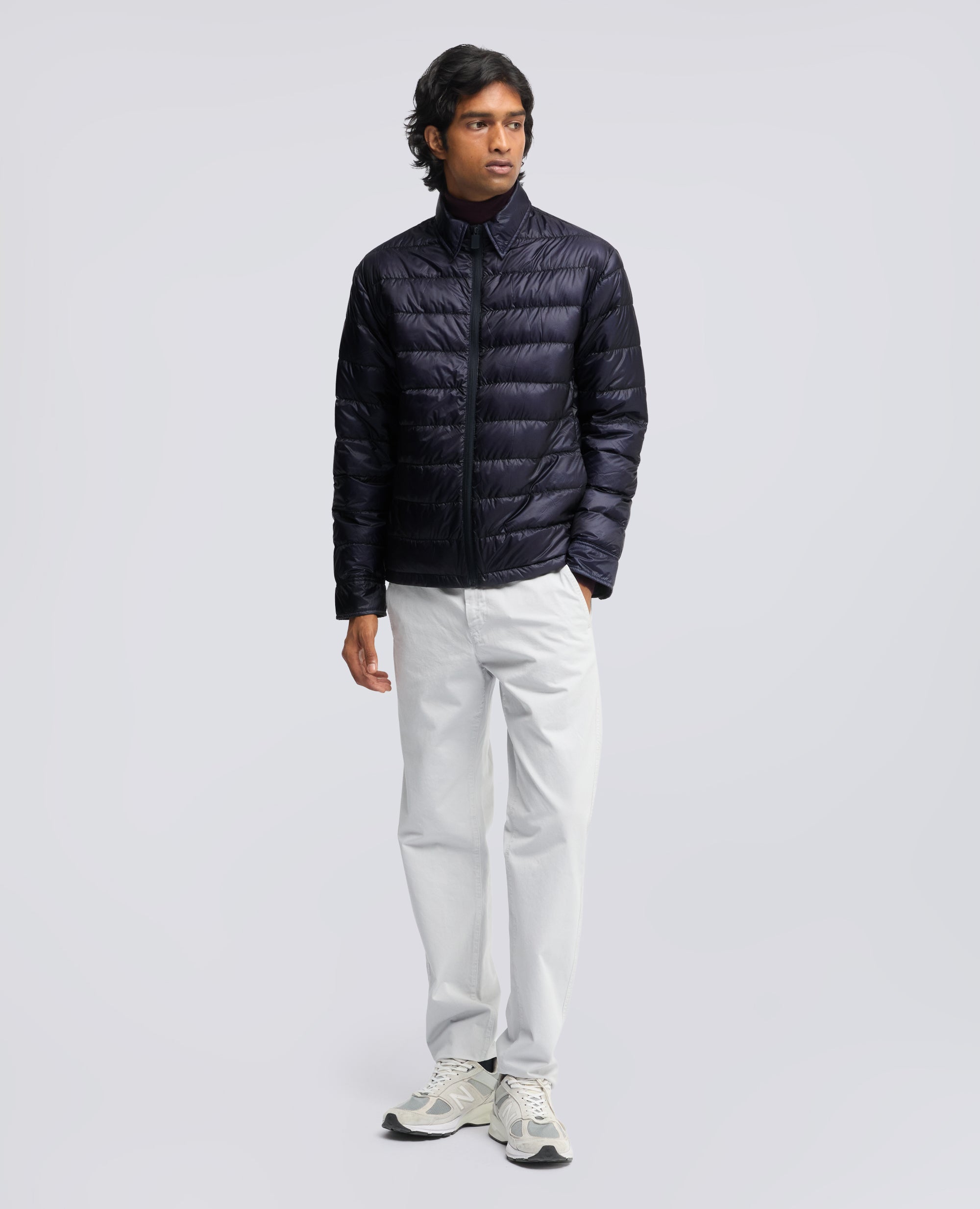 CAMICIA IN NYLON RIPSTOP ULTRALIGHT IMBOTTITA IN PIUMA - BLU - ASPESI