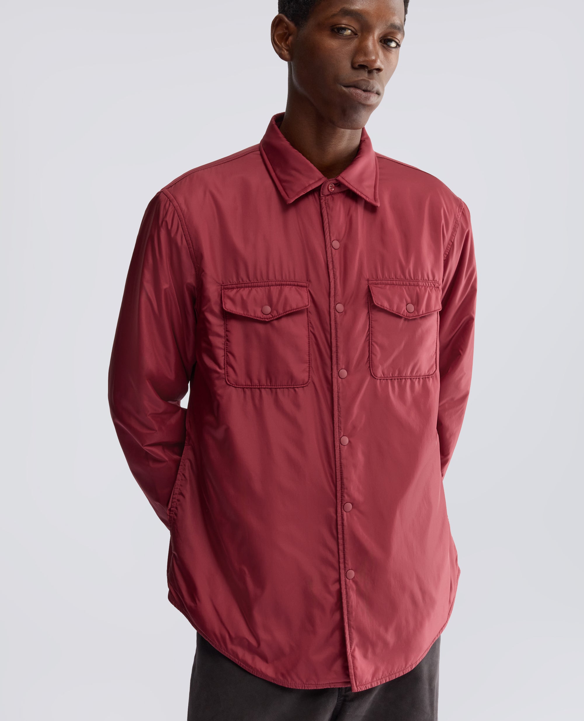CAMICIA 13PIU IN NYLON CON OVATTA THERMORE® - ROSSO - ASPESI
