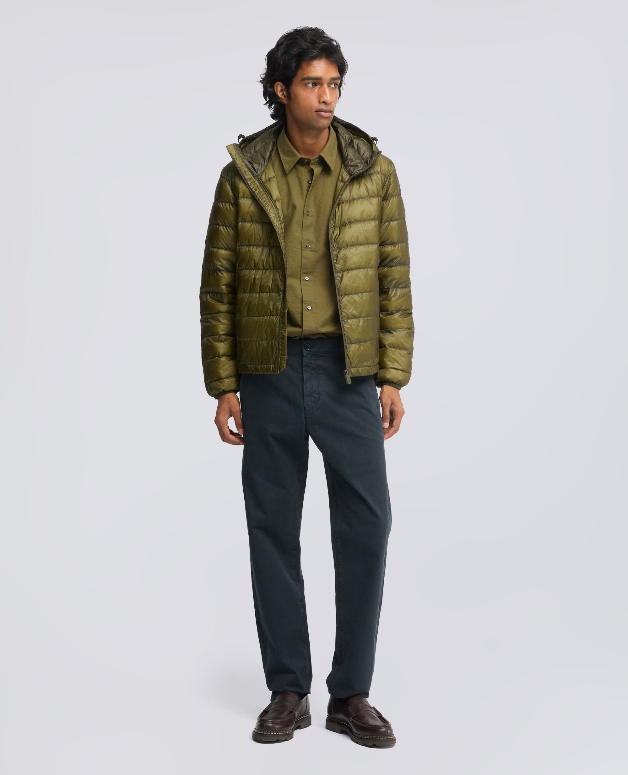 GIUBBOTTO IN NYLON IMBOTTITITO IN PIUMA - MILITAR - ASPESI