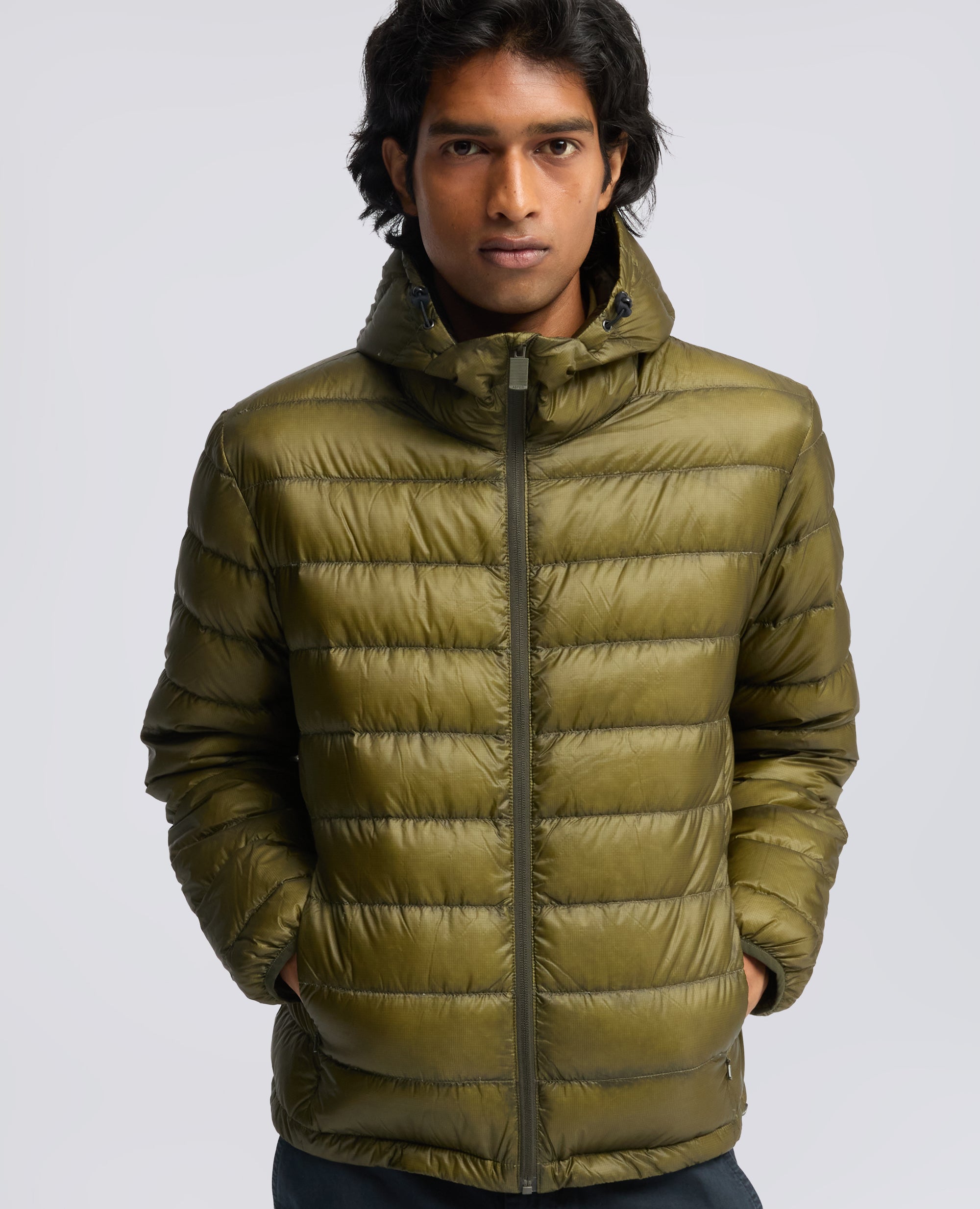 GIUBBOTTO IN NYLON IMBOTTITITO IN PIUMA - MILITAR - ASPESI