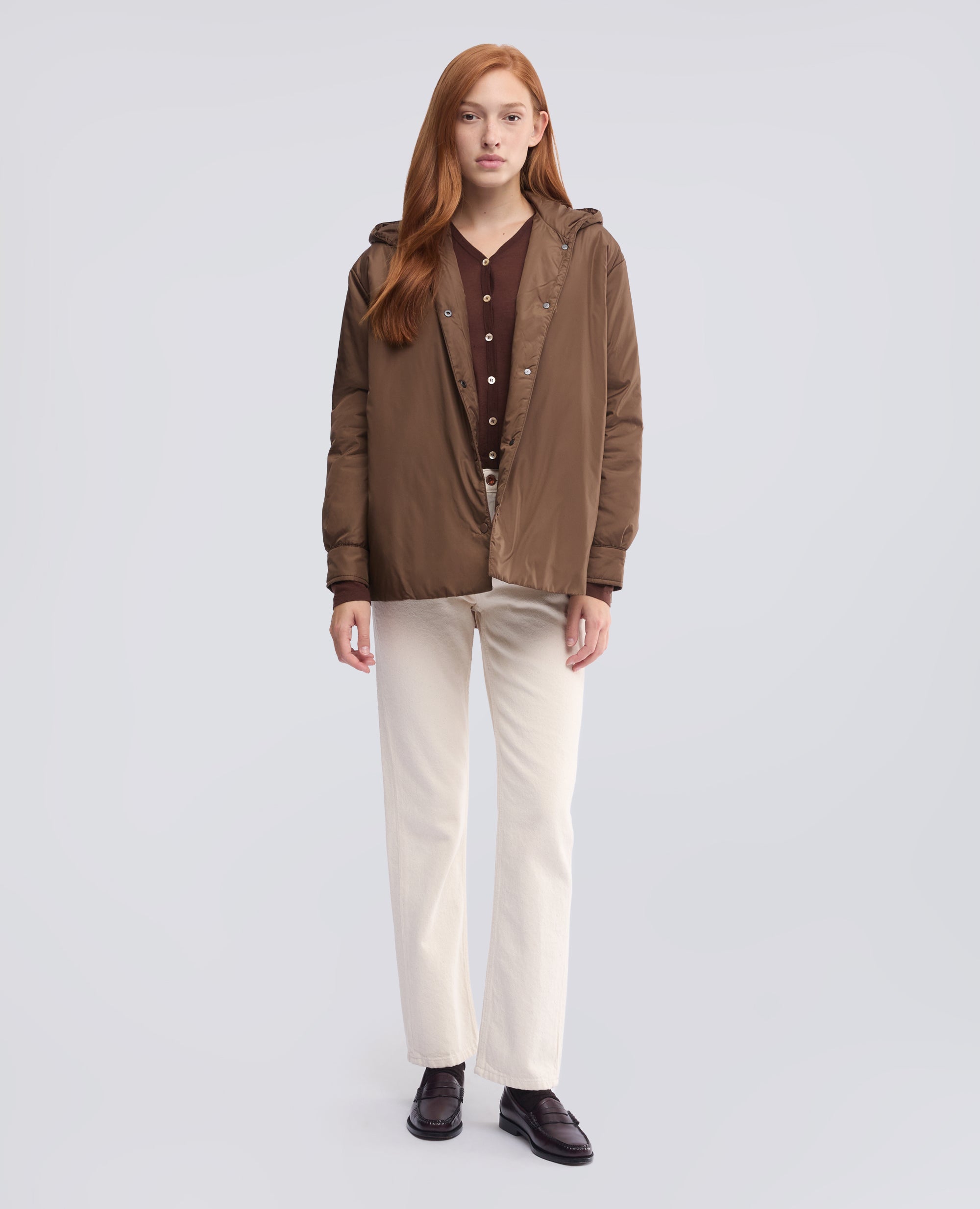 BLOUSON AUS NYLON, WATTIERT MIT THERMORE-WATTIERUNG - BRAUN - ASPESI