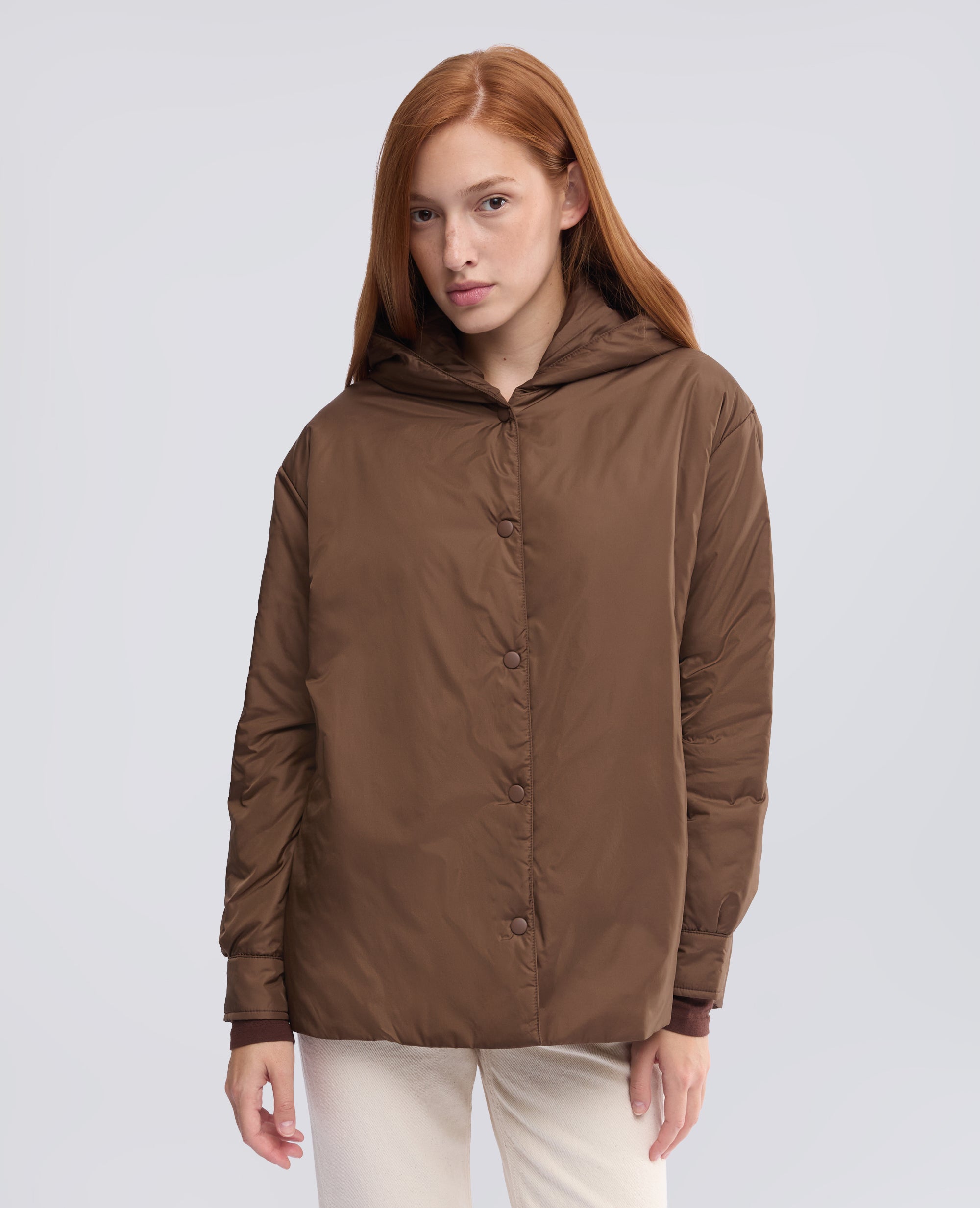 BLOUSON AUS NYLON, WATTIERT MIT THERMORE-WATTIERUNG - BRAUN - ASPESI