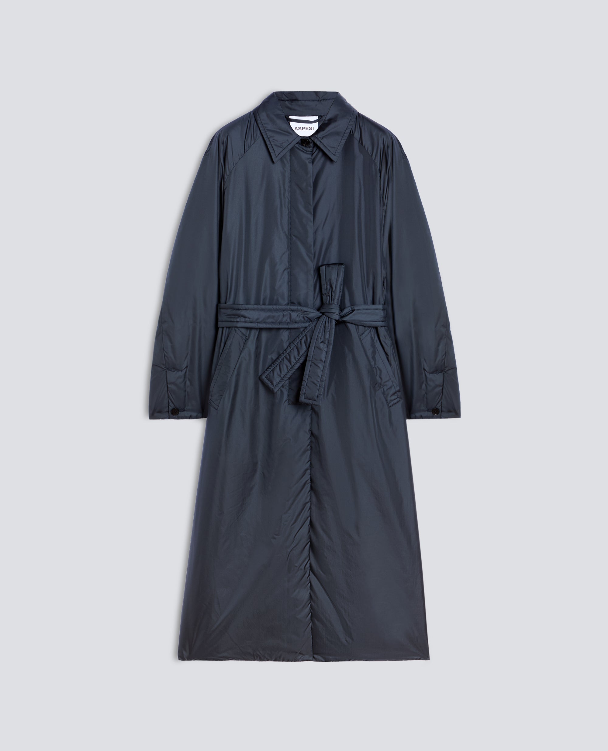 CAPPOTTO IN NYLON, IMBOTTITO IN OVATTA THERMORE - NAVY - ASPESI