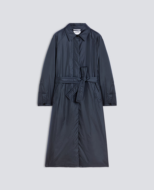 CAPPOTTO IN NYLON, IMBOTTITO IN OVATTA THERMORE - AZUL MARINO