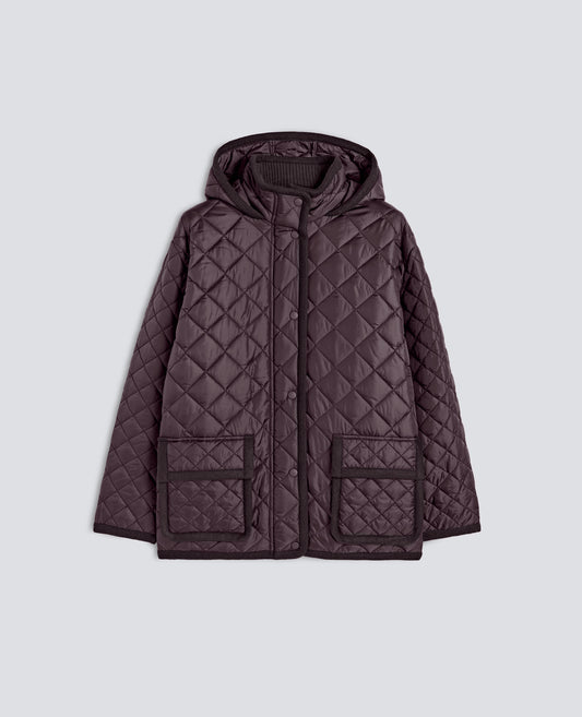 BLOUSON AUS NYLON, WATTIERT MIT WATTIERUNG - BRAUN - ASPESI