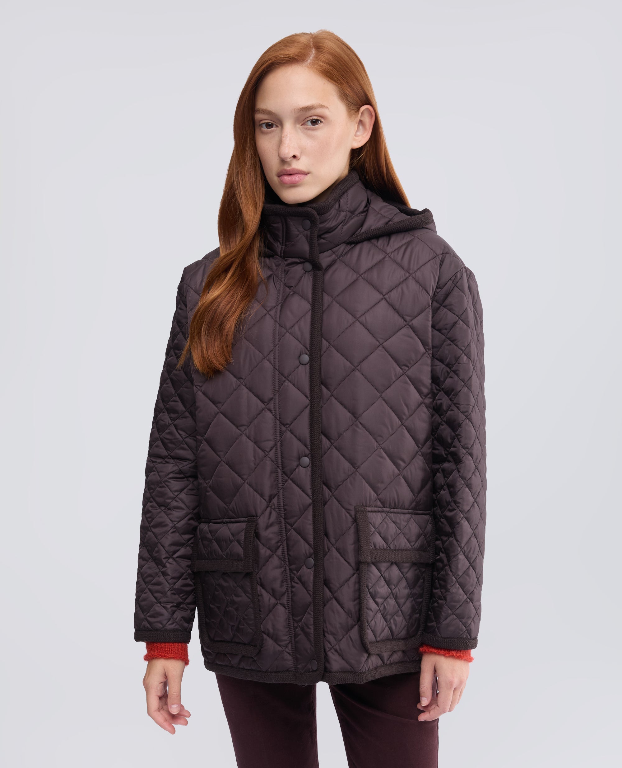 BLOUSON AUS NYLON, WATTIERT MIT WATTIERUNG - BRAUN - ASPESI