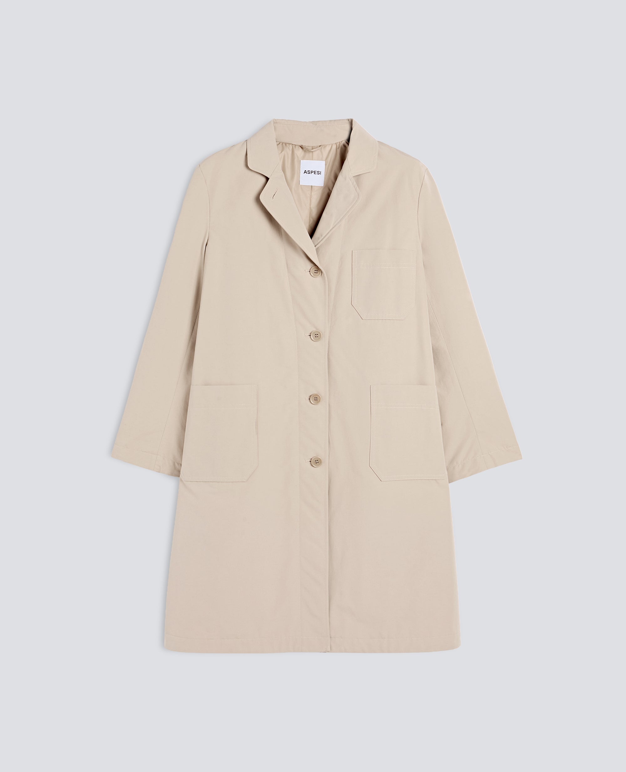 CAPPOTTO IN TELA DI MISTO COTONE IMBOTTITO IN OVATTA THERMORE - BEIGE - ASPESI