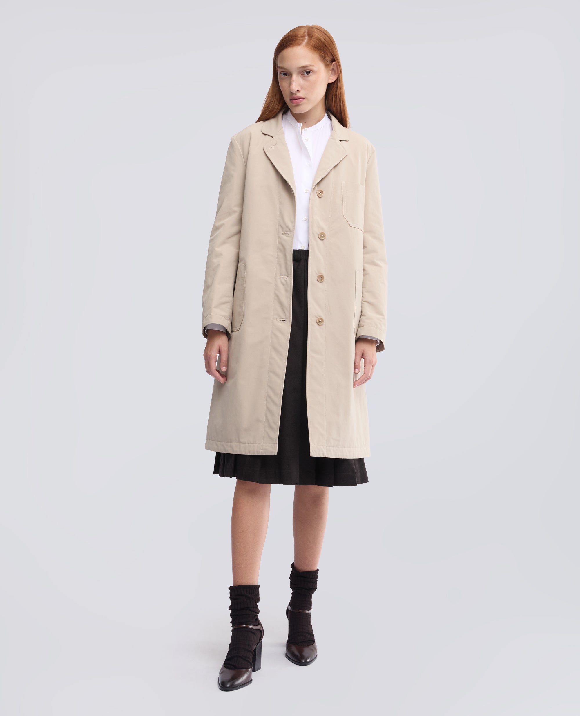 CAPPOTTO IN TELA DI MISTO COTONE IMBOTTITO IN OVATTA THERMORE - BEIGE - ASPESI