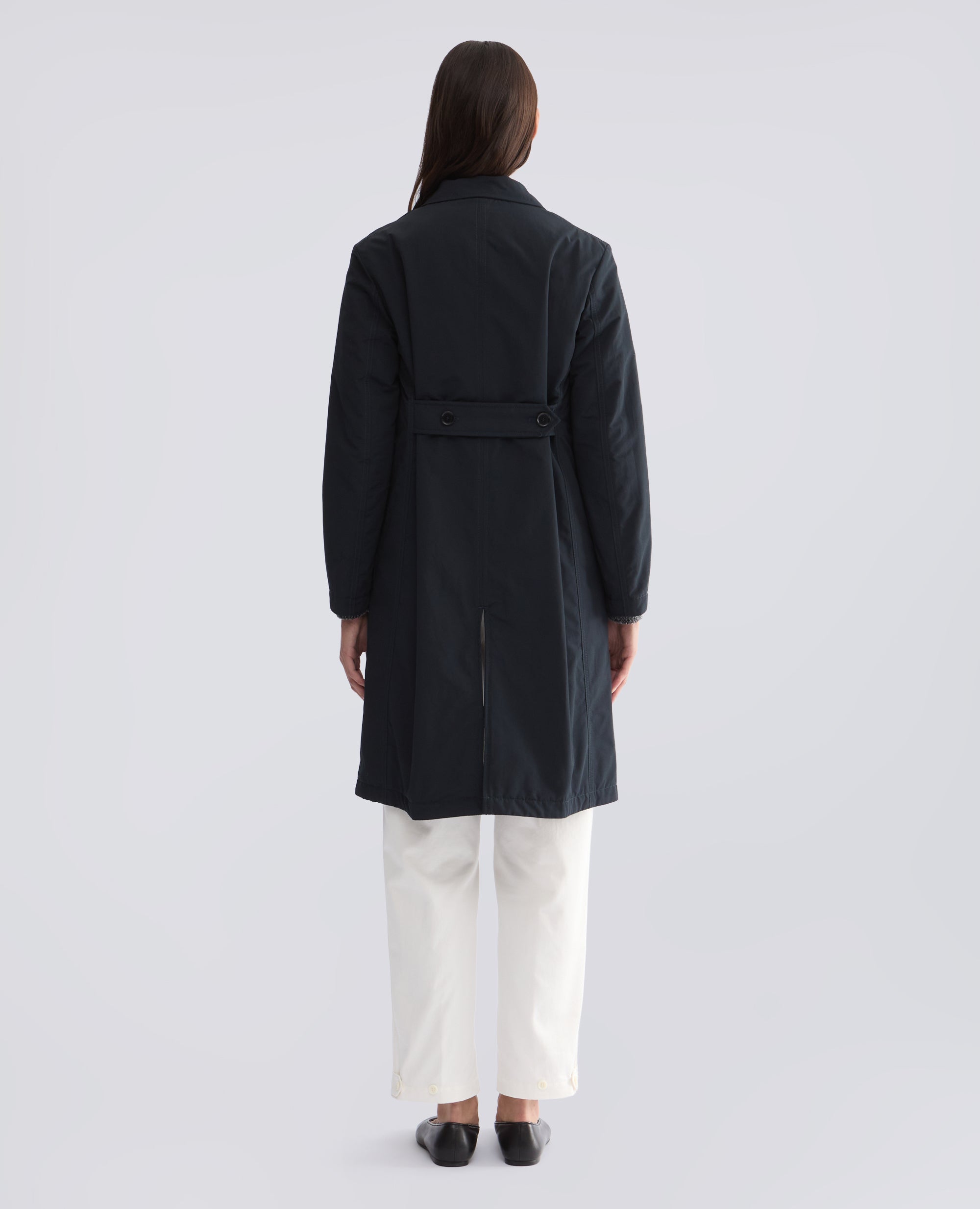 CAPPOTTO IN TELA DI MISTO COTONE IMBOTTITO IN OVATTA THERMORE - BLU - ASPESI