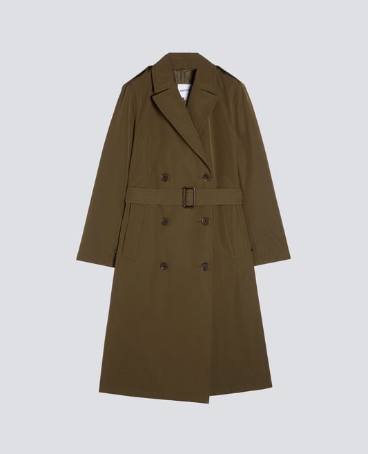 TRENCH IN TELA DI COTONE E POLIESTERE IMBOTTITO CON OVATTA THERMORE - MILITAR