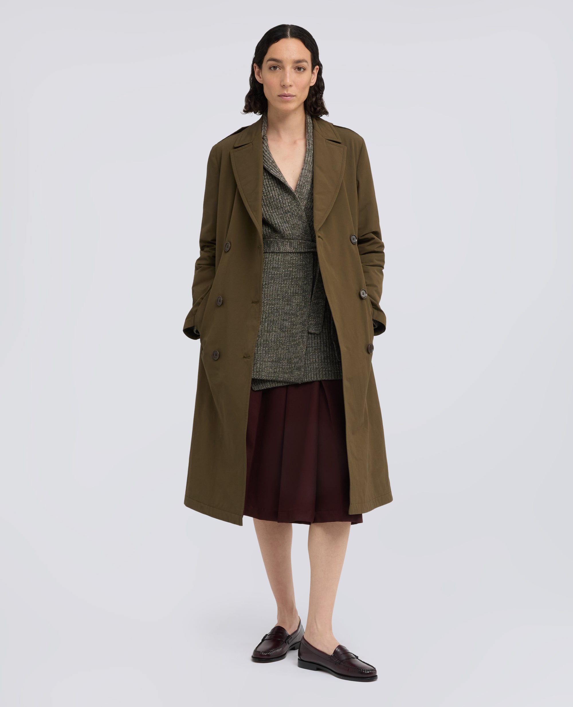 TRENCH IN TELA DI COTONE E POLIESTERE IMBOTTITO CON OVATTA THERMORE - MILITARE - ASPESI