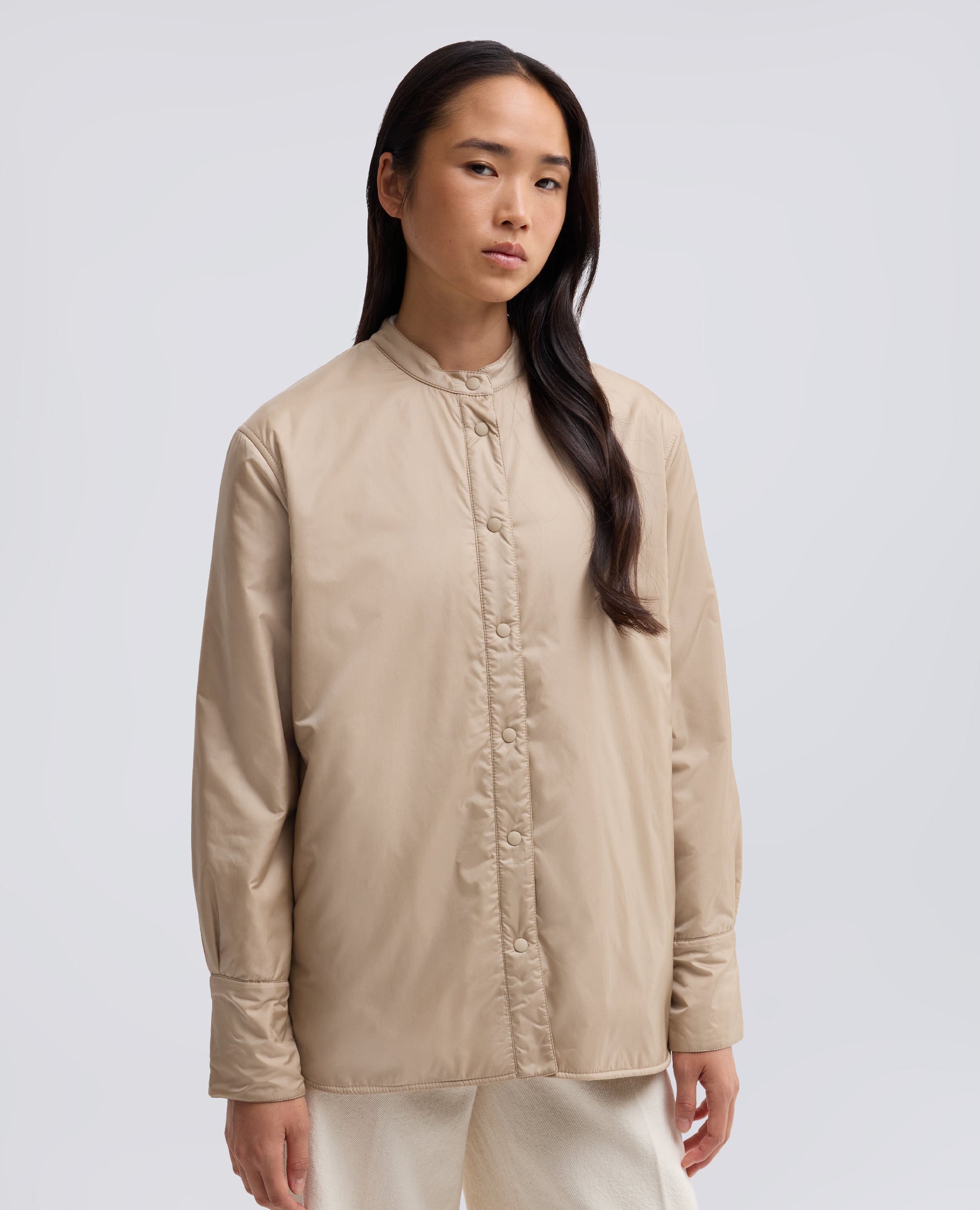 GIACCA CAMICIA -GLUE- IN NYLON IMBOTTITA CON OVATTA THERMORE - BEIGE - ASPESI