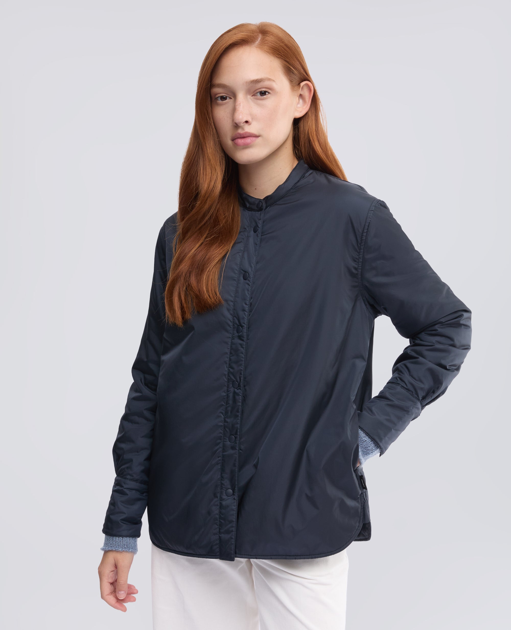 CHAQUETA CAMISERA GLUE DE NAILON CON RELLENO DE GUATA THERMORE® - AZUL - ASPESI