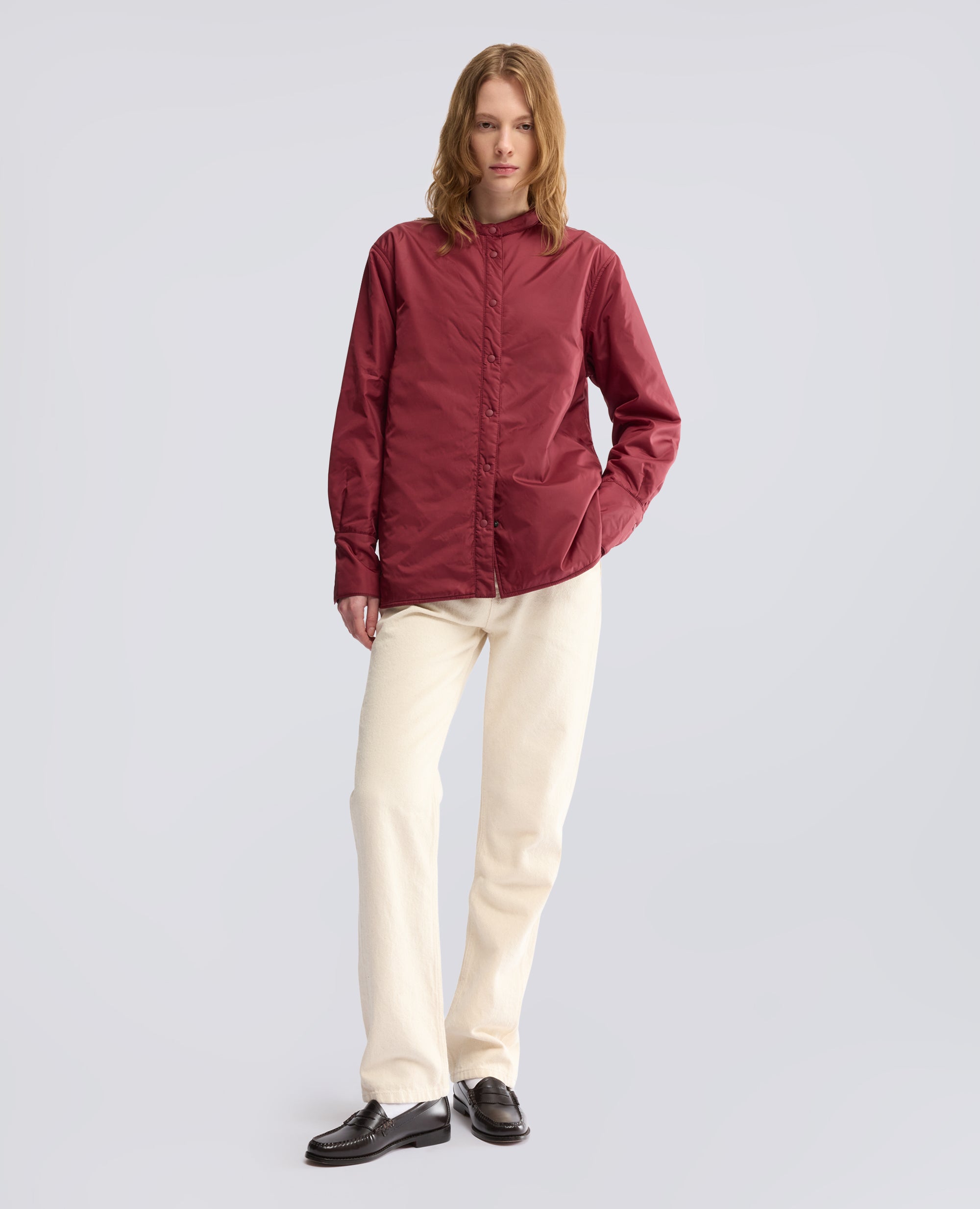 GLUE NYLON PADDED JACKET-SHIRT WITH THERMORE® WADDING - RED - ASPESI