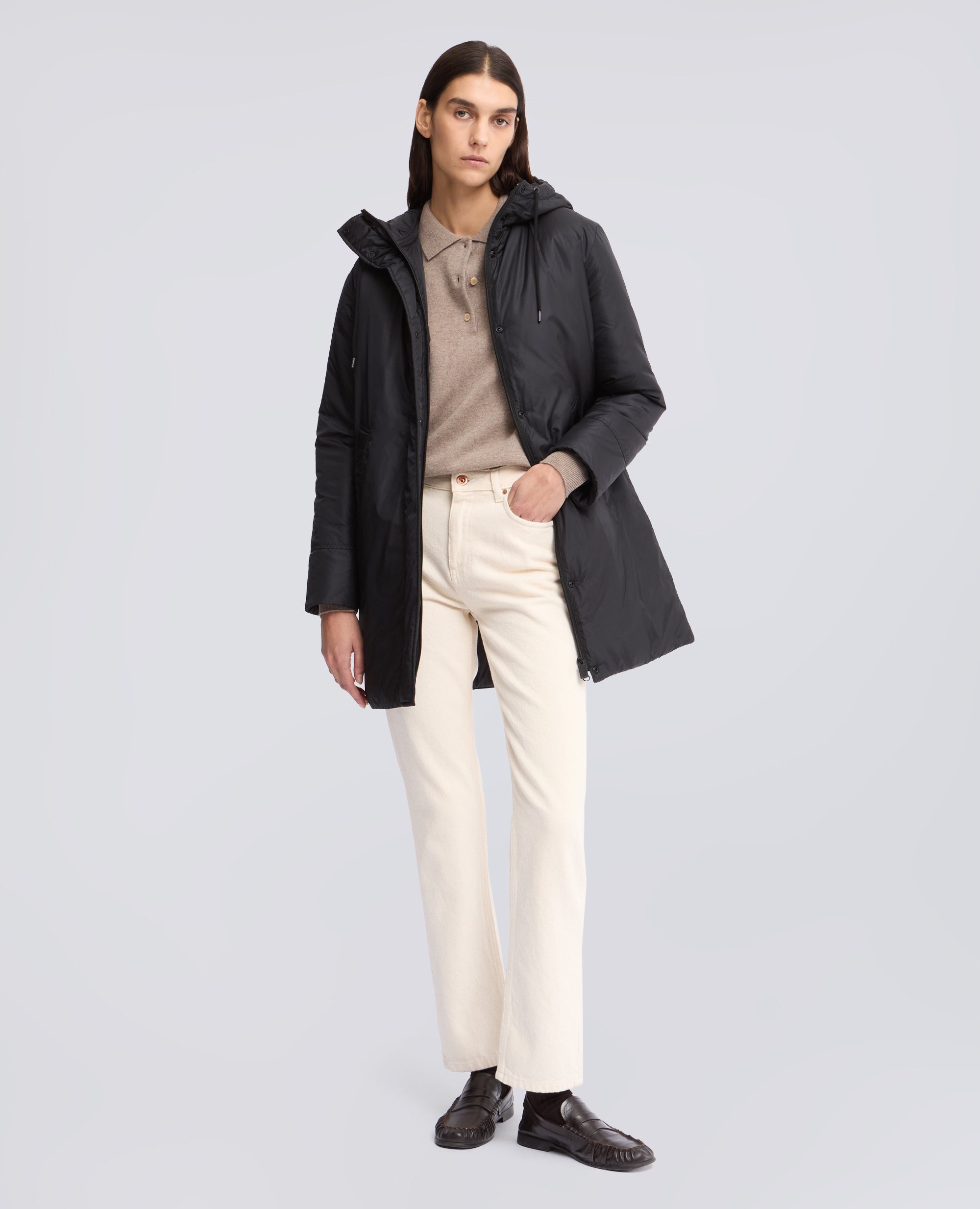 PARKA IN NYLON IMBOTTITO CON OVATTA - NERO - ASPESI