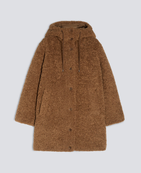 PARKA IN ECOPELLICCIA TEDDY IMBOTTITO - MARRONE - ASPESI