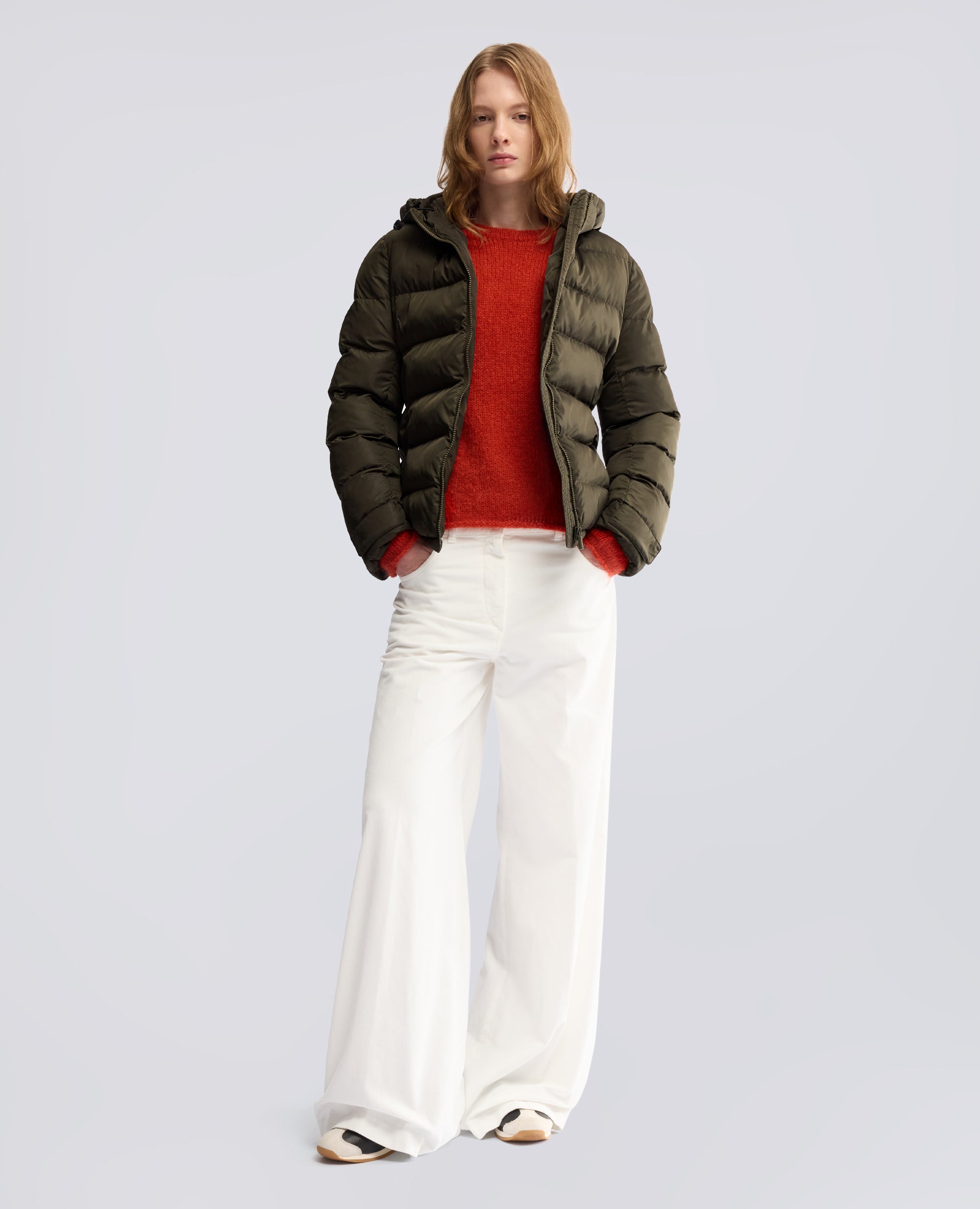 GESTEPPTES BLOUSON AUS NYLON, WATTIERT MIT WATTIERUNG - GRUN - ASPESI