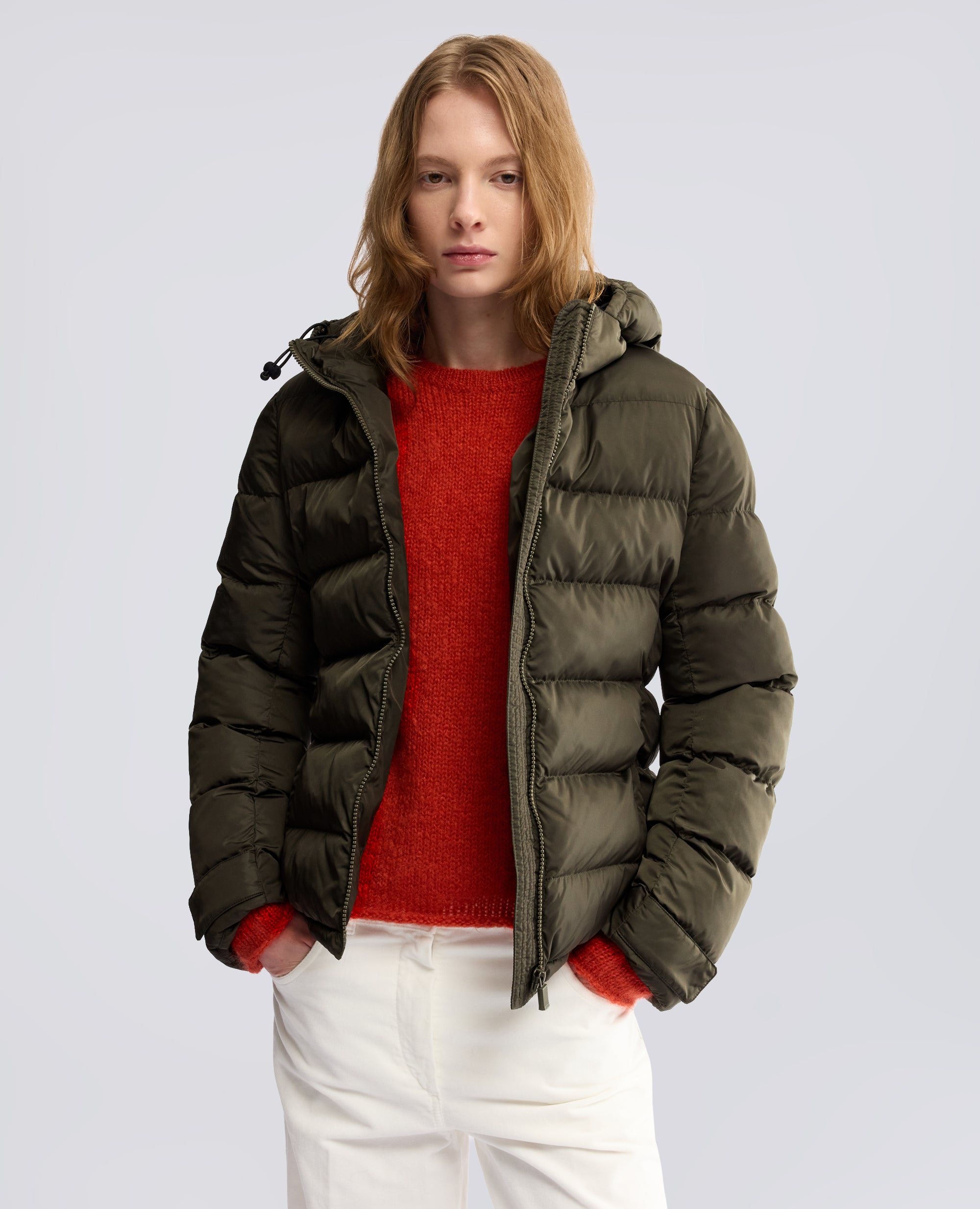 GESTEPPTES BLOUSON AUS NYLON, WATTIERT MIT WATTIERUNG - GRUN - ASPESI