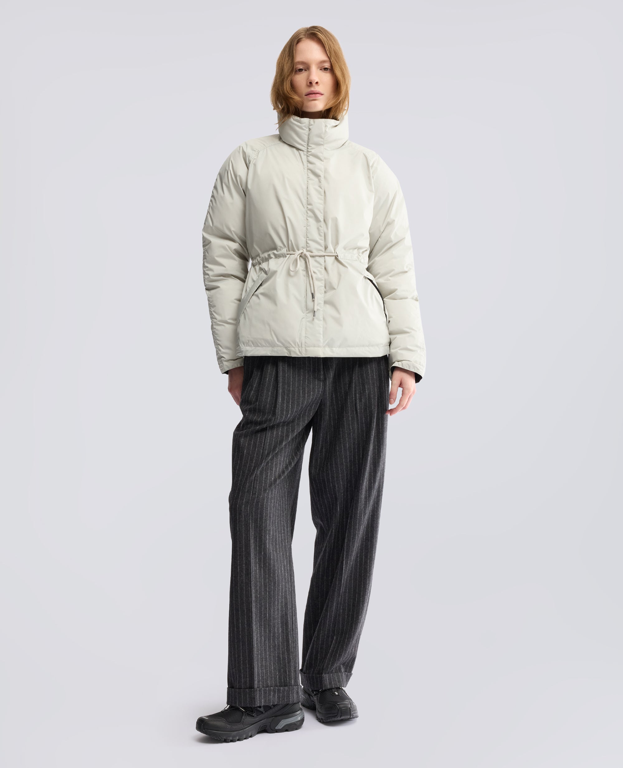 BLOUSON AUS TAFT - GRAU - ASPESI